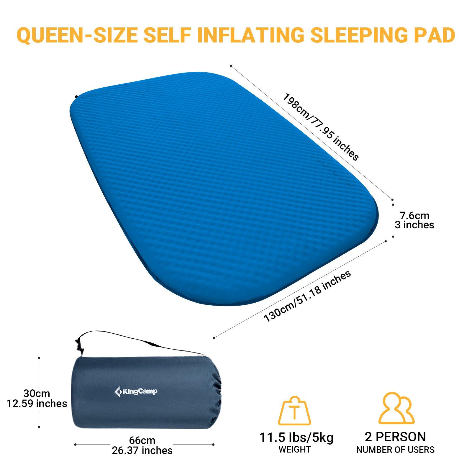 kingcamp-double-self-inflating-sleeping-pad image 3