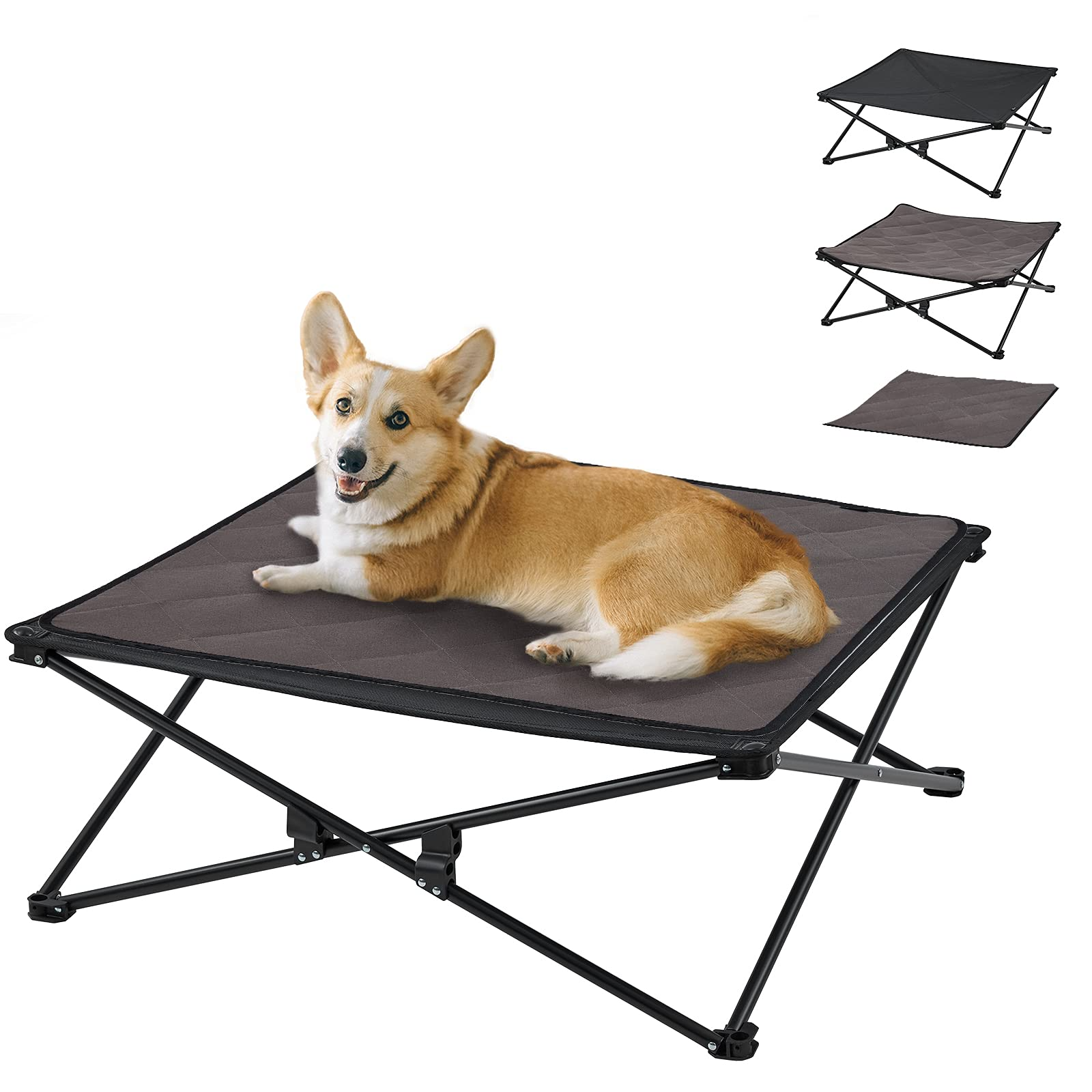 kingcamp-pets-elevated-outdoor-raised-mat-breathable-dog-cot-with-stainless-stee image 8