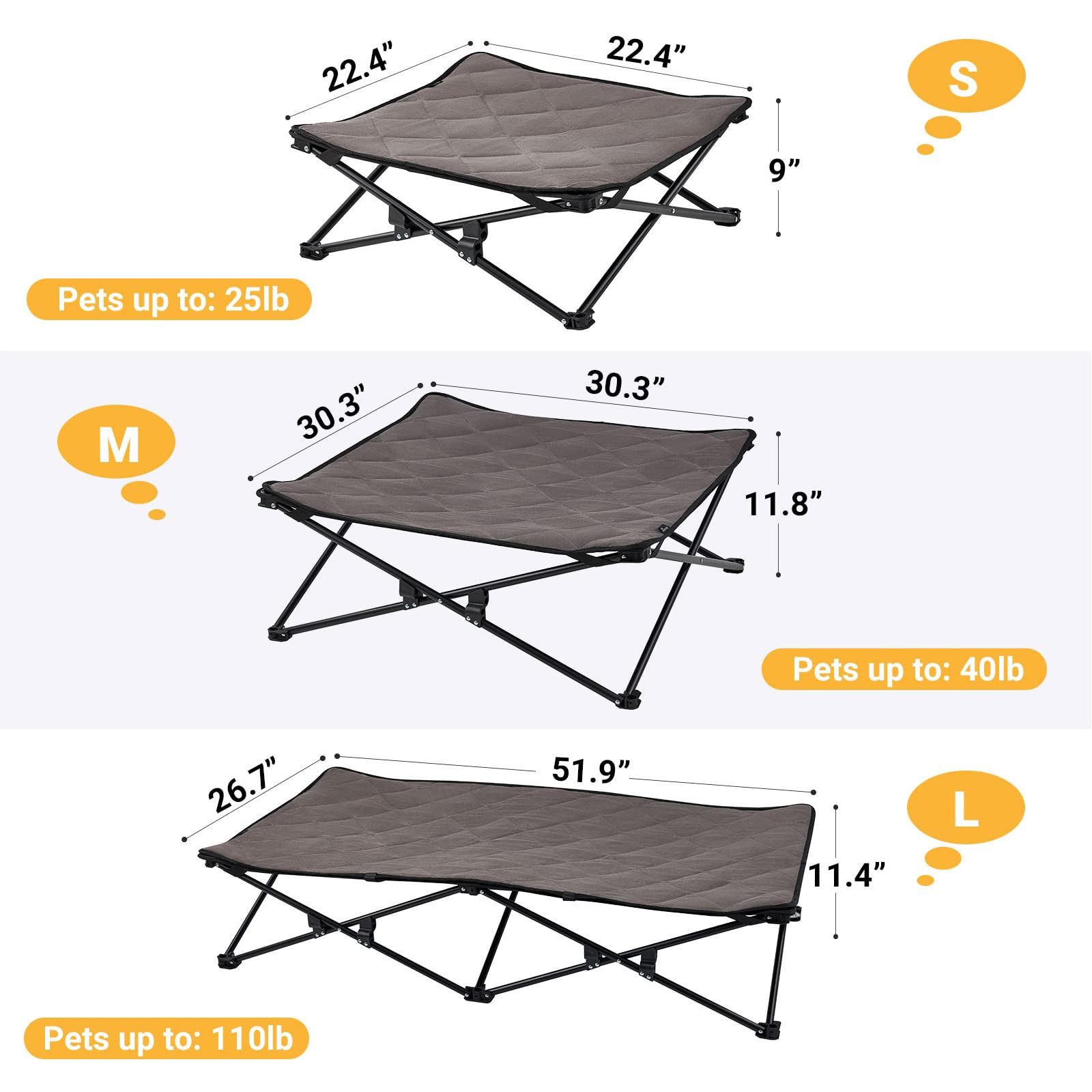 kingcamp-pets-elevated-outdoor-raised-mat-breathable-dog-cot-with-stainless-stee image 2