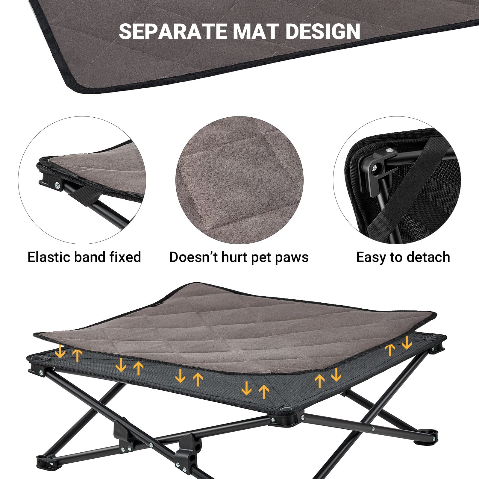 kingcamp-pets-elevated-outdoor-raised-mat-breathable-dog-cot-with-stainless-stee image 3