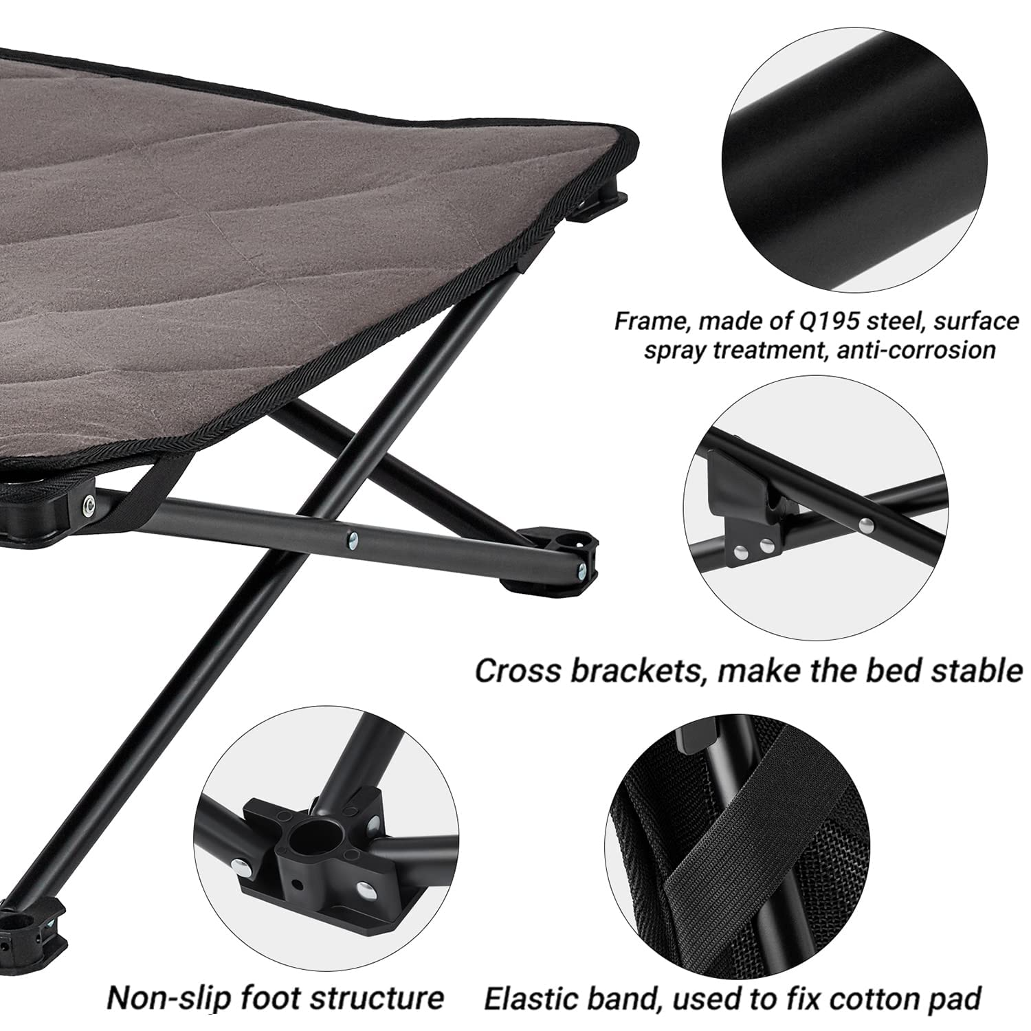 kingcamp-pets-elevated-outdoor-raised-mat-breathable-dog-cot-with-stainless-stee image 5