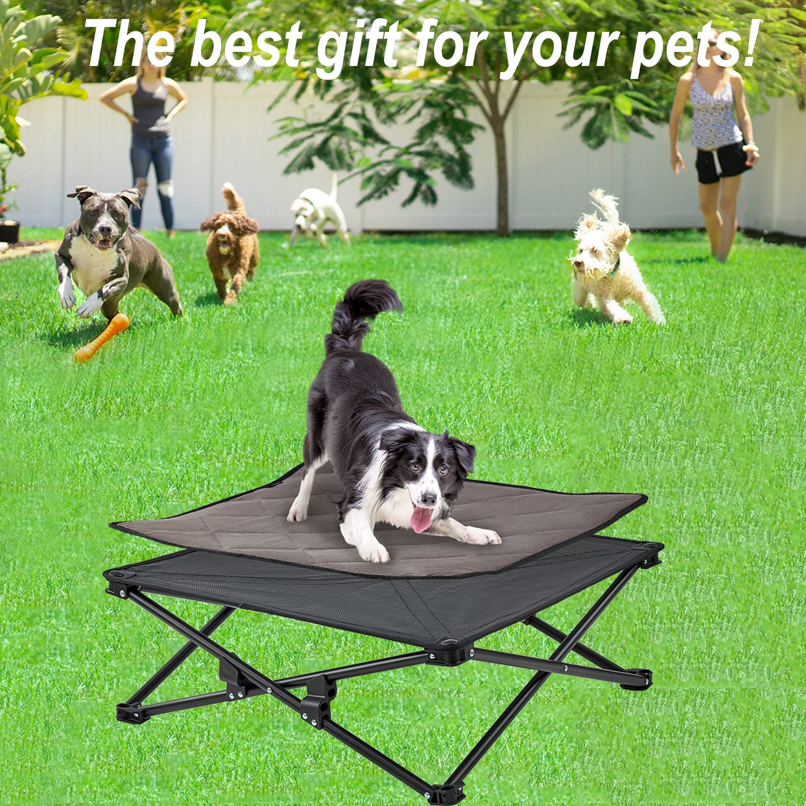 kingcamp-pets-elevated-outdoor-raised-mat-breathable-dog-cot-with-stainless-stee image 6