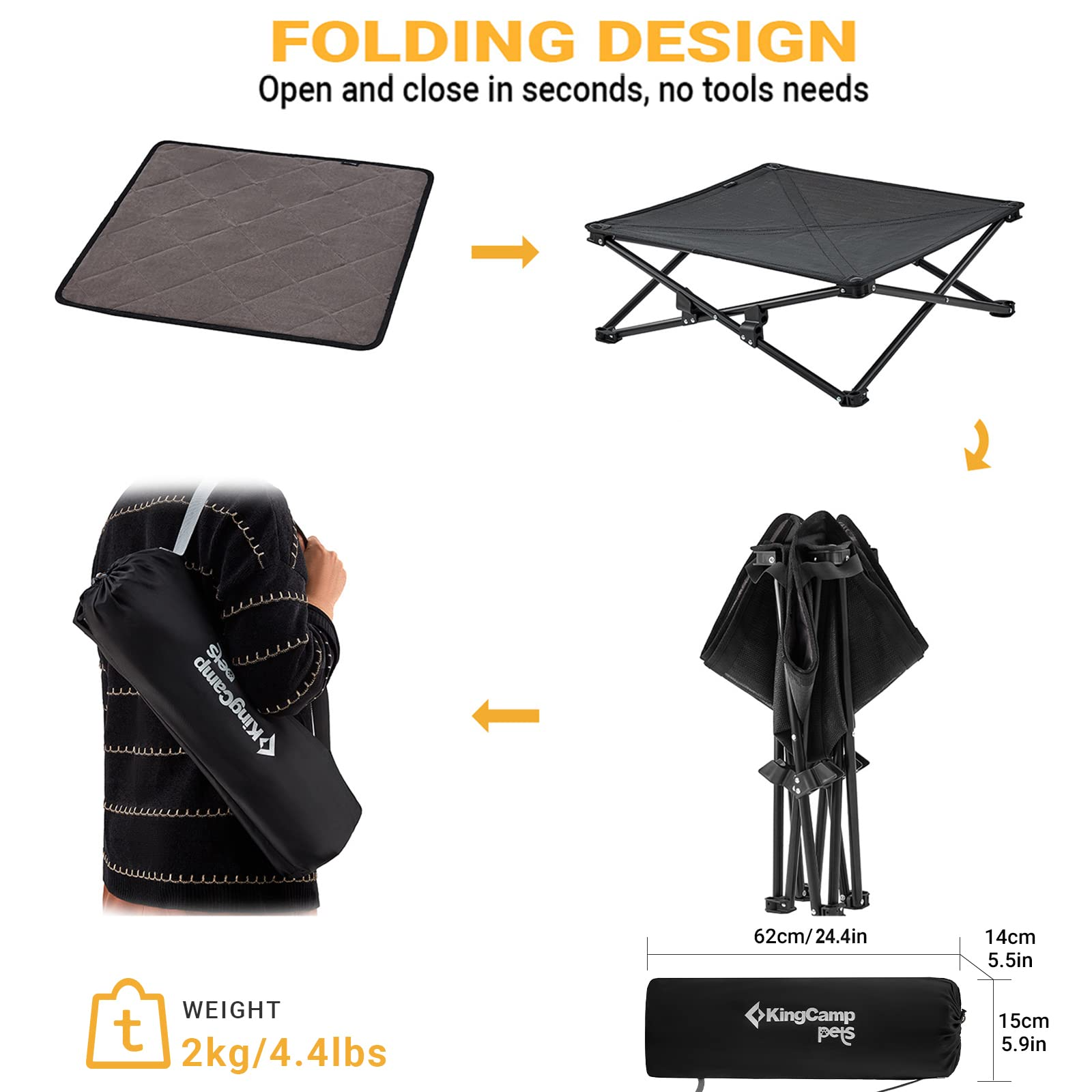 kingcamp-pets-elevated-outdoor-raised-mat-breathable-dog-cot-with-stainless-stee image 7