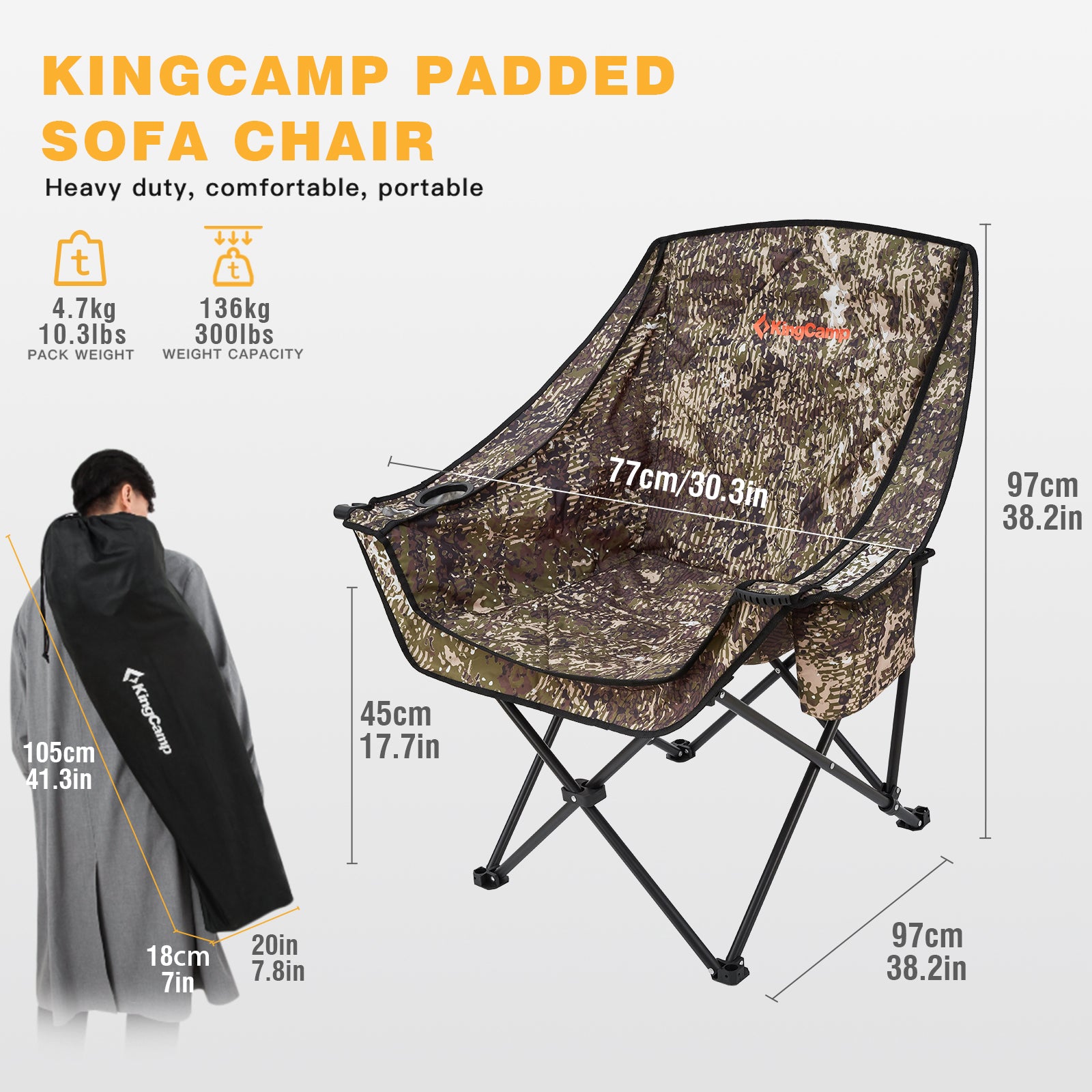 kingcamp-extra-large-slant-backrest-chair image 3