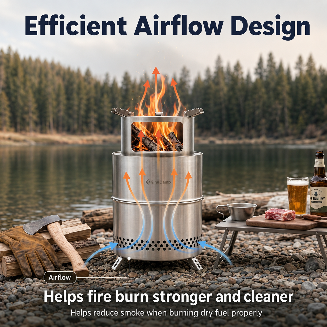 kingcamp-firewood-portable-wood-stove-foldable-stainless-steel-camping-stove image 6