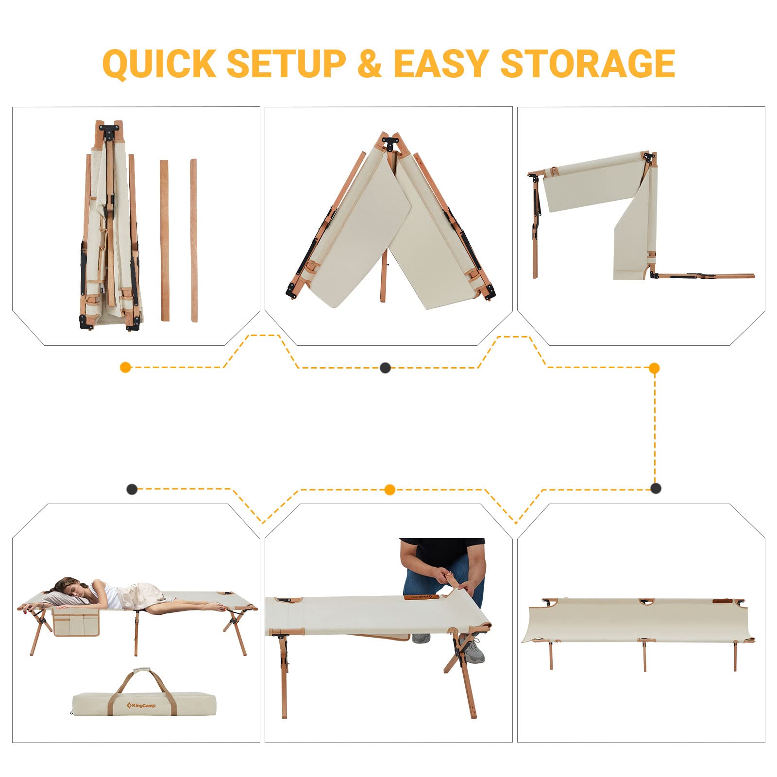kingcamp-folding-bed-portable-cot-durable-camping-cot-with-hardwood-frame image 5