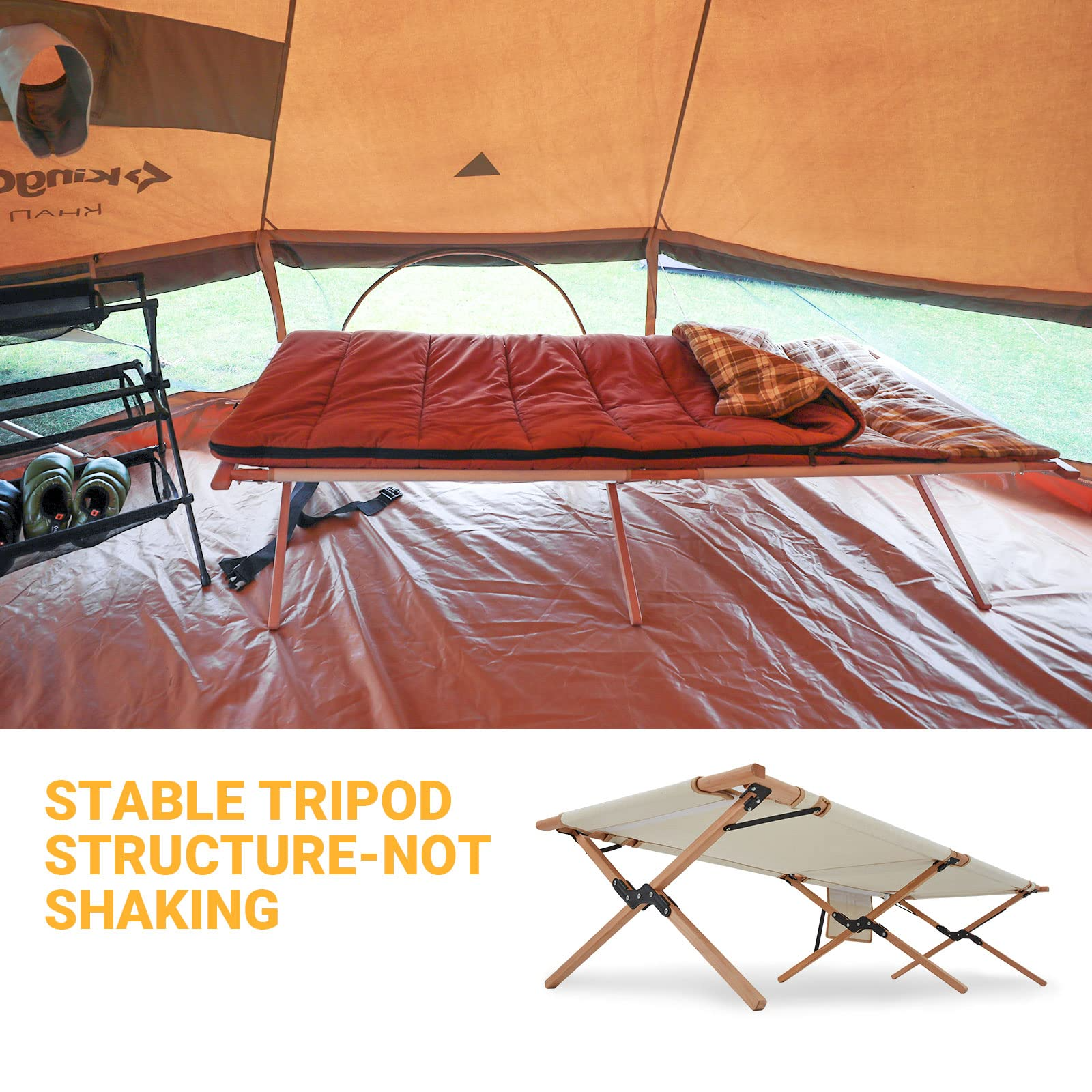 kingcamp-folding-bed-portable-cot-durable-camping-cot-with-hardwood-frame image 6