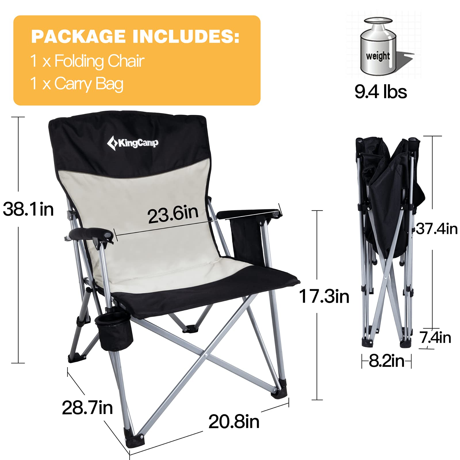 kingcamp-folding-padded-camping-chair image 2