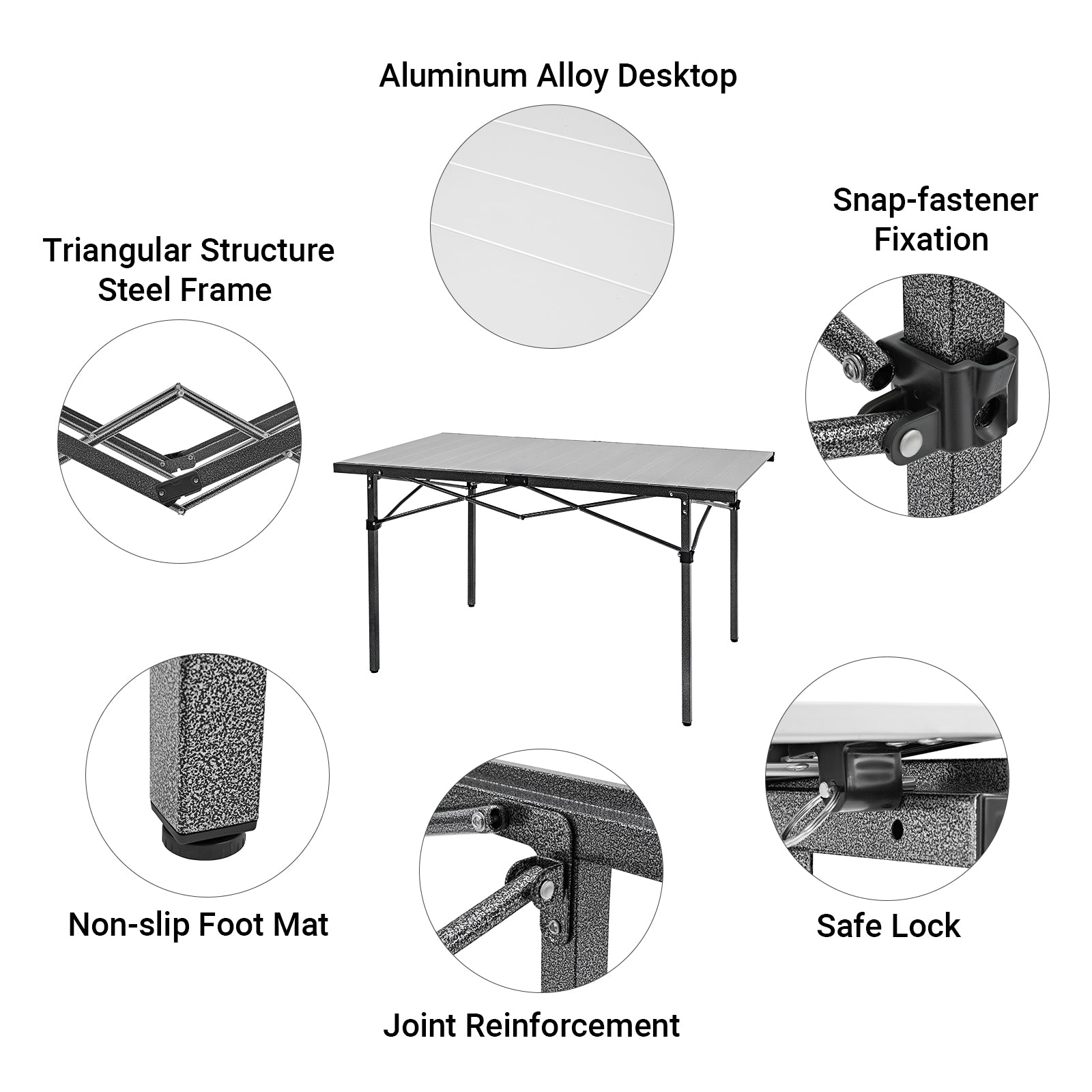 kingcamp-granite-aluminum-folding-table-for-4-6-person-53x27-inches image 3