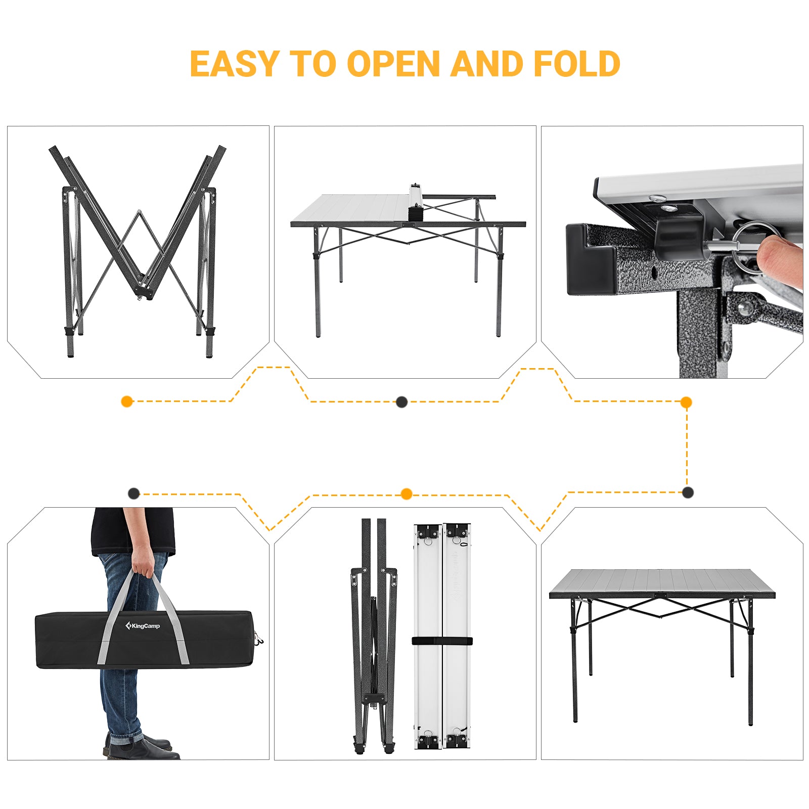 kingcamp-granite-aluminum-folding-table-for-4-6-person-53x27-inches image 5