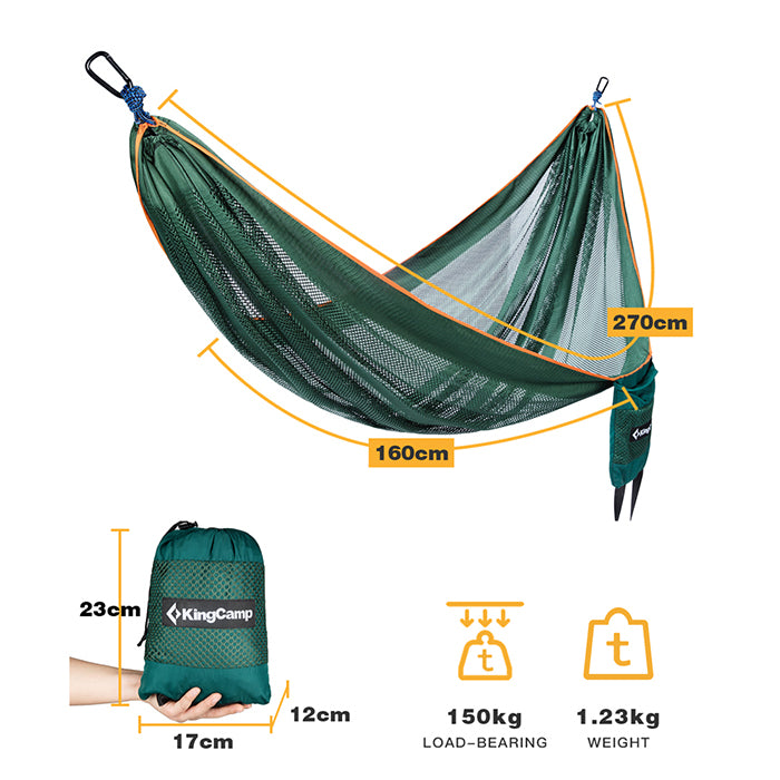 kingcamp-single-breathable-lightweight-hammock-portable-mesh-hammock-with-carabi image 2