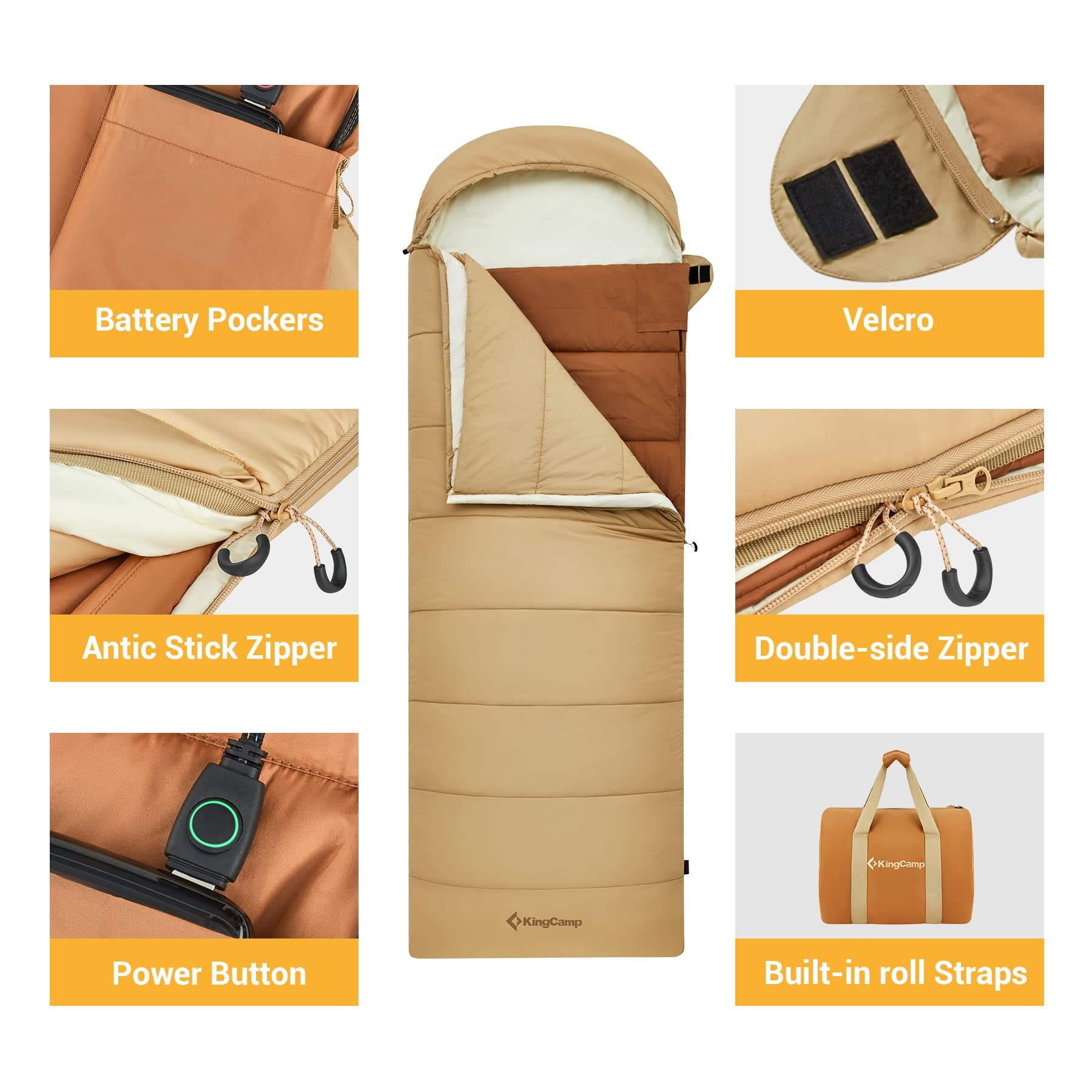 kingcamp-heated-sleeping-bag-with-3-temperature-settings-graphene-heating-3-in-1 image 6