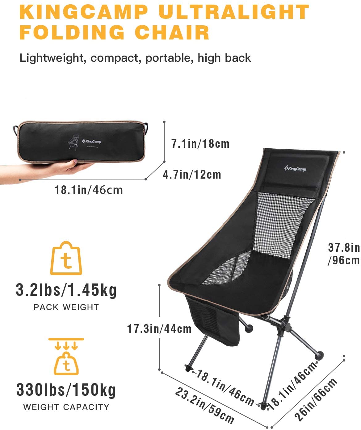 kingcamp-lightweight-high-back-camping-chair-portable-aluminum-frame-with-padded image 2