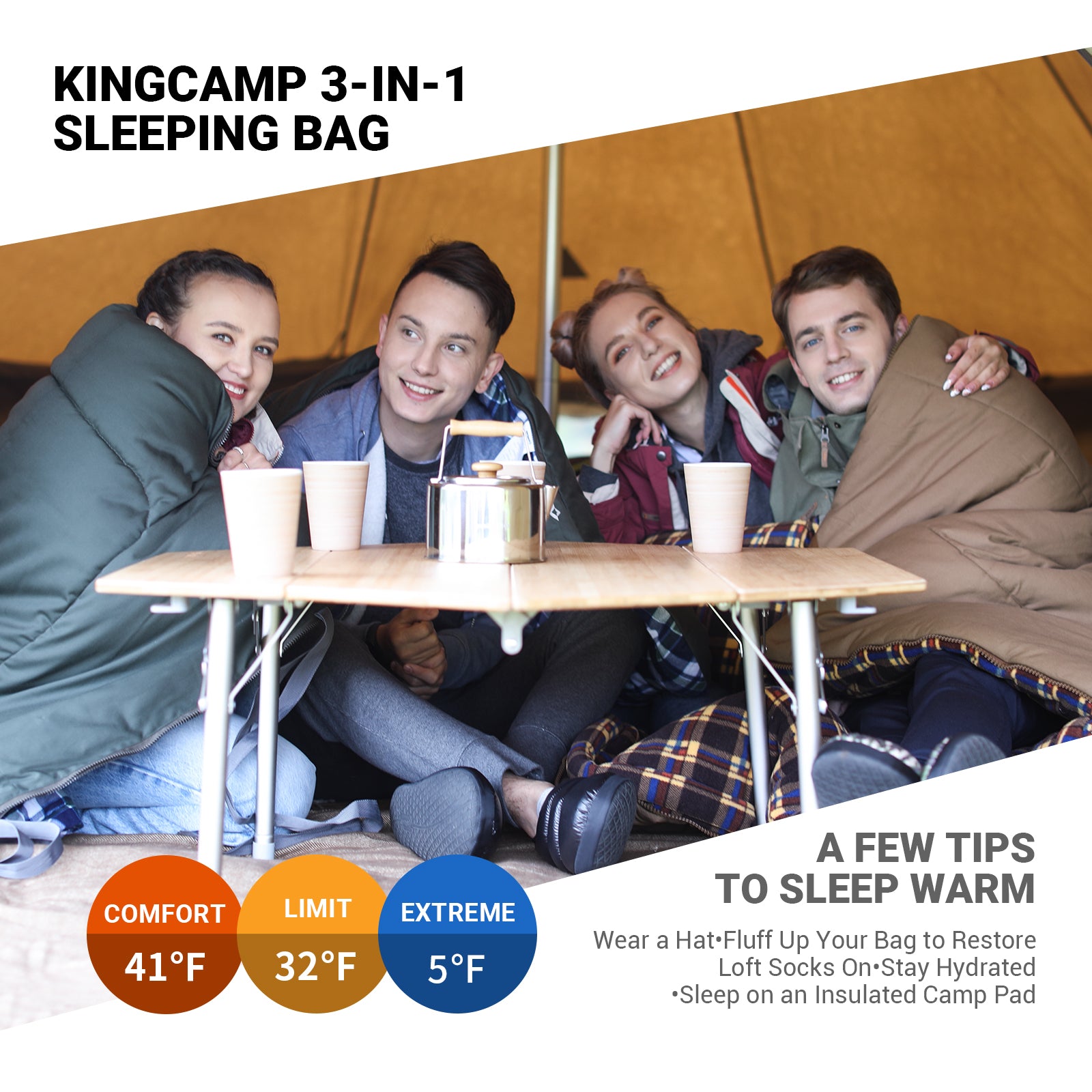kingcamp-3-in-1-sleeping-bag-with-removable-liner image 4