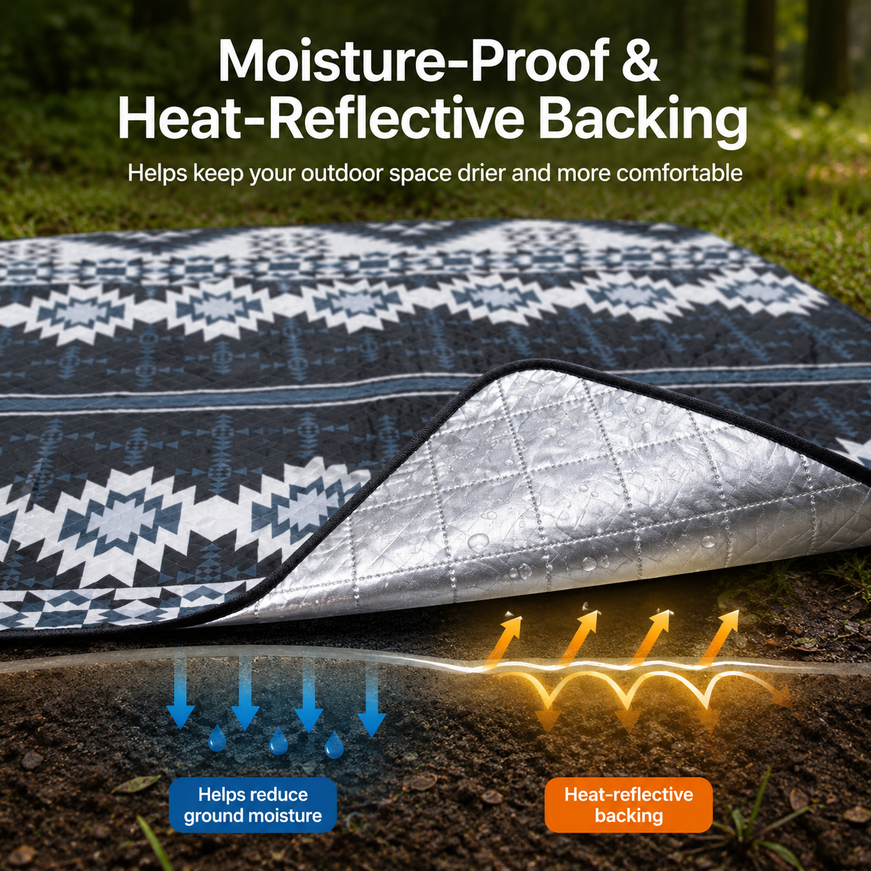 kingcamp-isiay-max-2-8-extra-large-waterproof-camping-tent-mat-aztec-pattern image 7