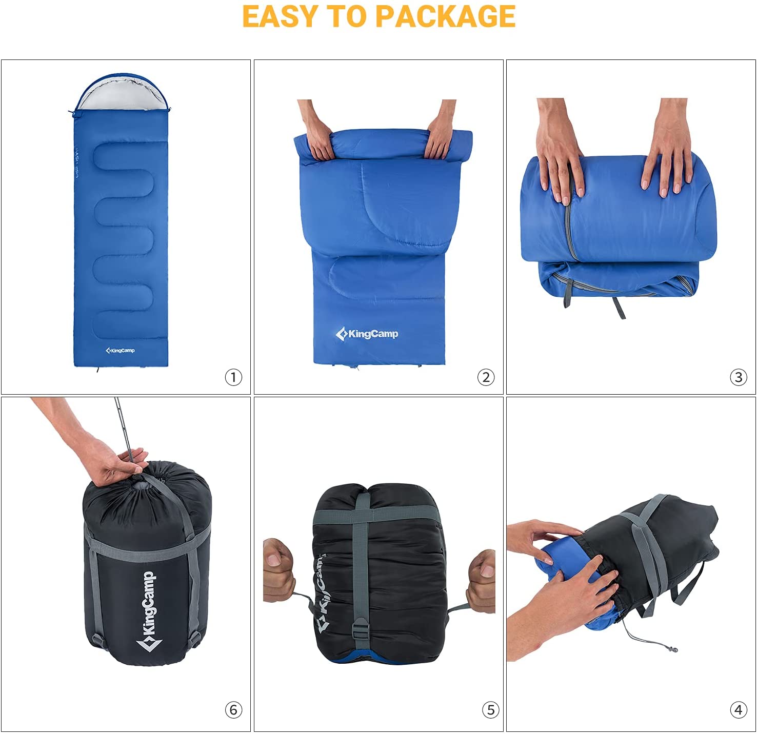 kingcamp-oasis-250-sleeping-bag-44-f-3-season-synthetic-mummy-bag-with-splicable image 7
