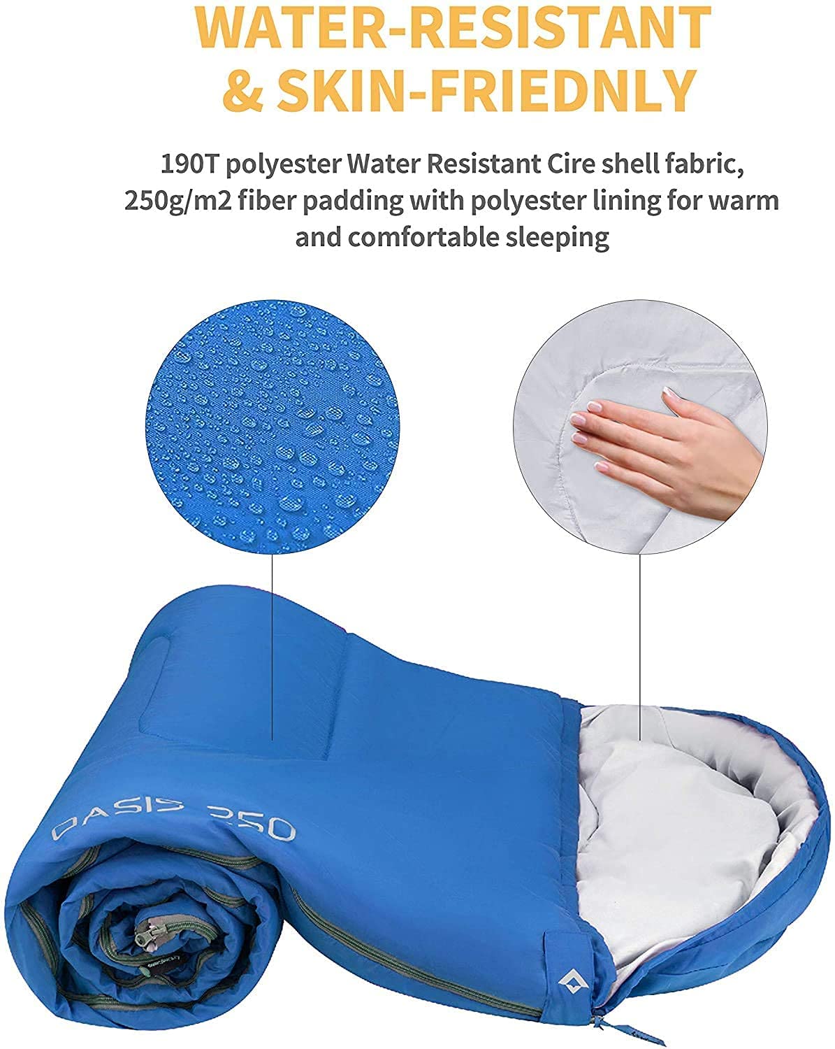 kingcamp-oasis-250-sleeping-bag-44-f-3-season-synthetic-mummy-bag-with-splicable image 8