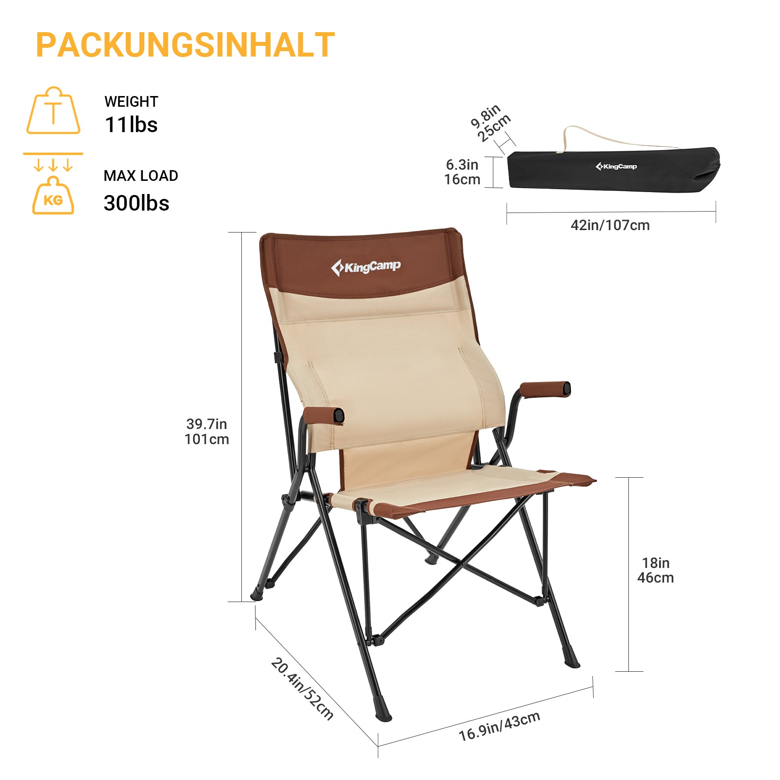 kingcamp-lumbar-support-folding-camping-chair-high-back-ergonomic-with-carry-bag image 2