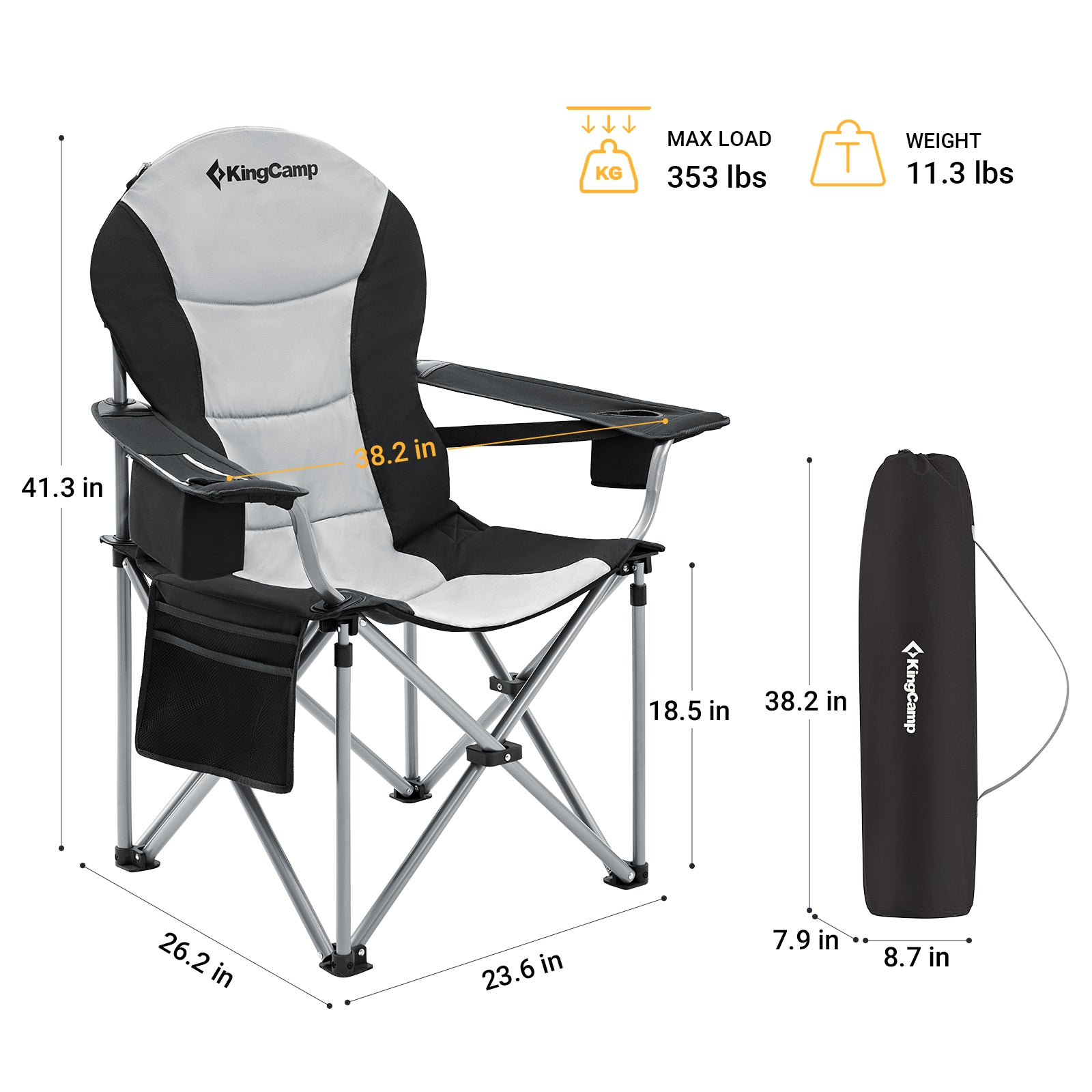 kingcamp-lumbar-support-oversized-camping-chair-heavy-duty-551-lb-capacity image 8