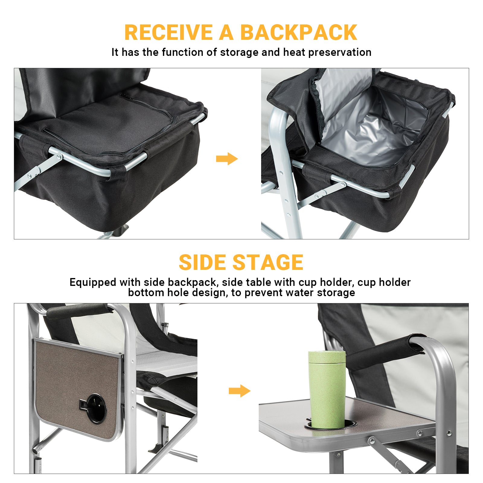 kingcamp-oversized-padded-folding-director-chair-with-cooler-bag image 3