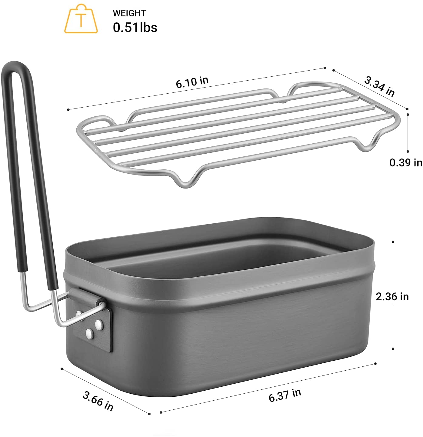 kingcamp-aluminum-mess-kit-camping-cookware-portable-bento-box image 4