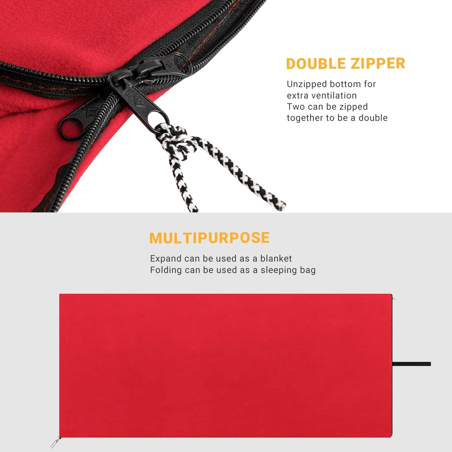 kingcamp-multi-purpose-fleece-sleeping-bag-liner-blanket-lightweight-and-warm image 2
