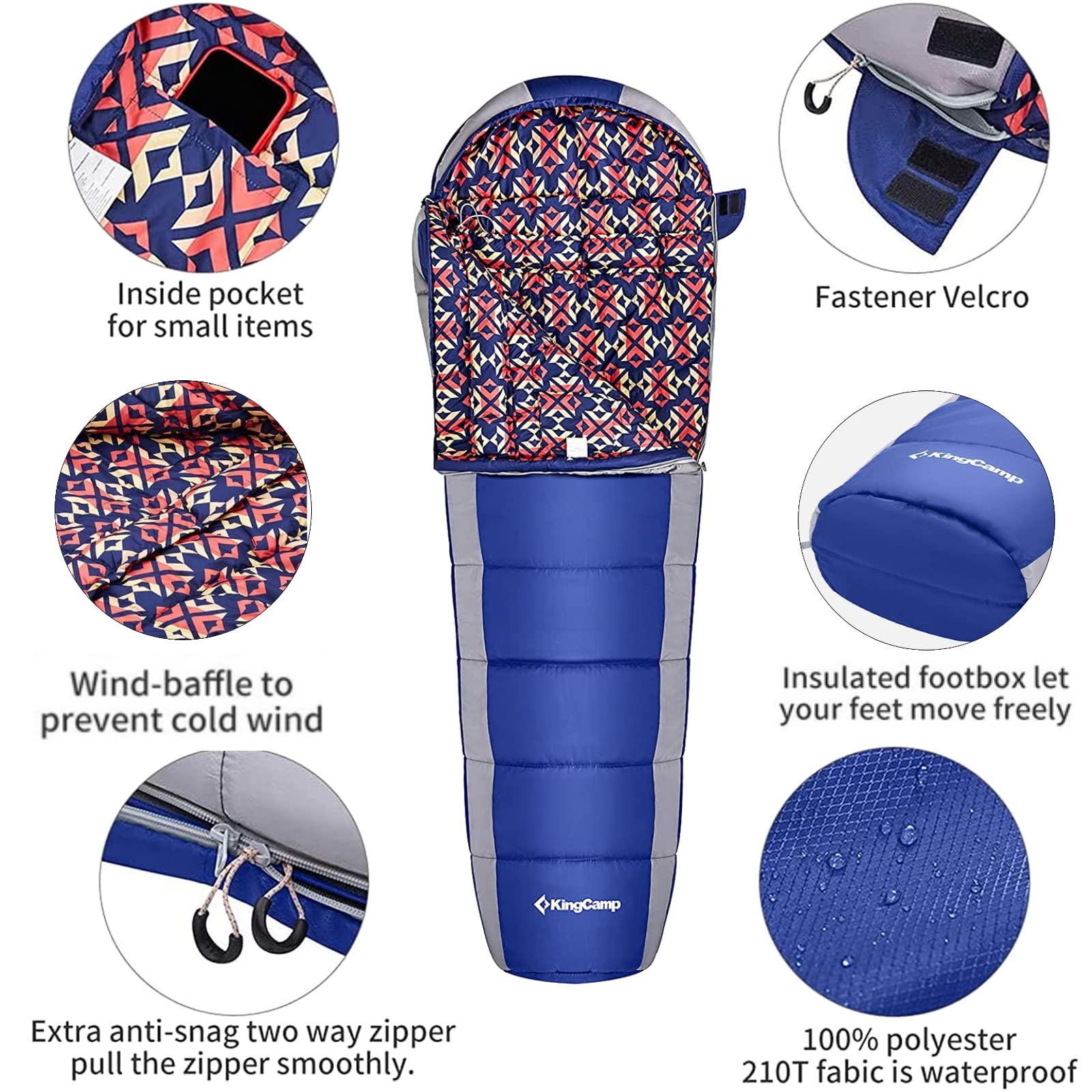 kingcamp-mummy-3-seasons-sleeping-bags-desert-300-series-water-resistant-double- image 6