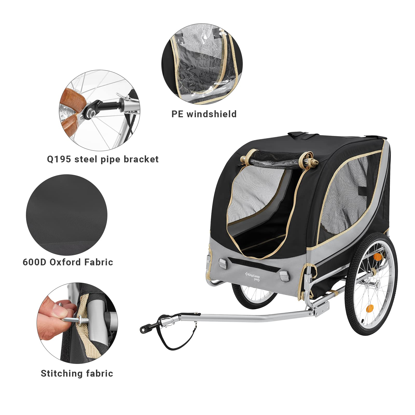 kingcamp-pet-bike-trailer-dog-carrier image 3