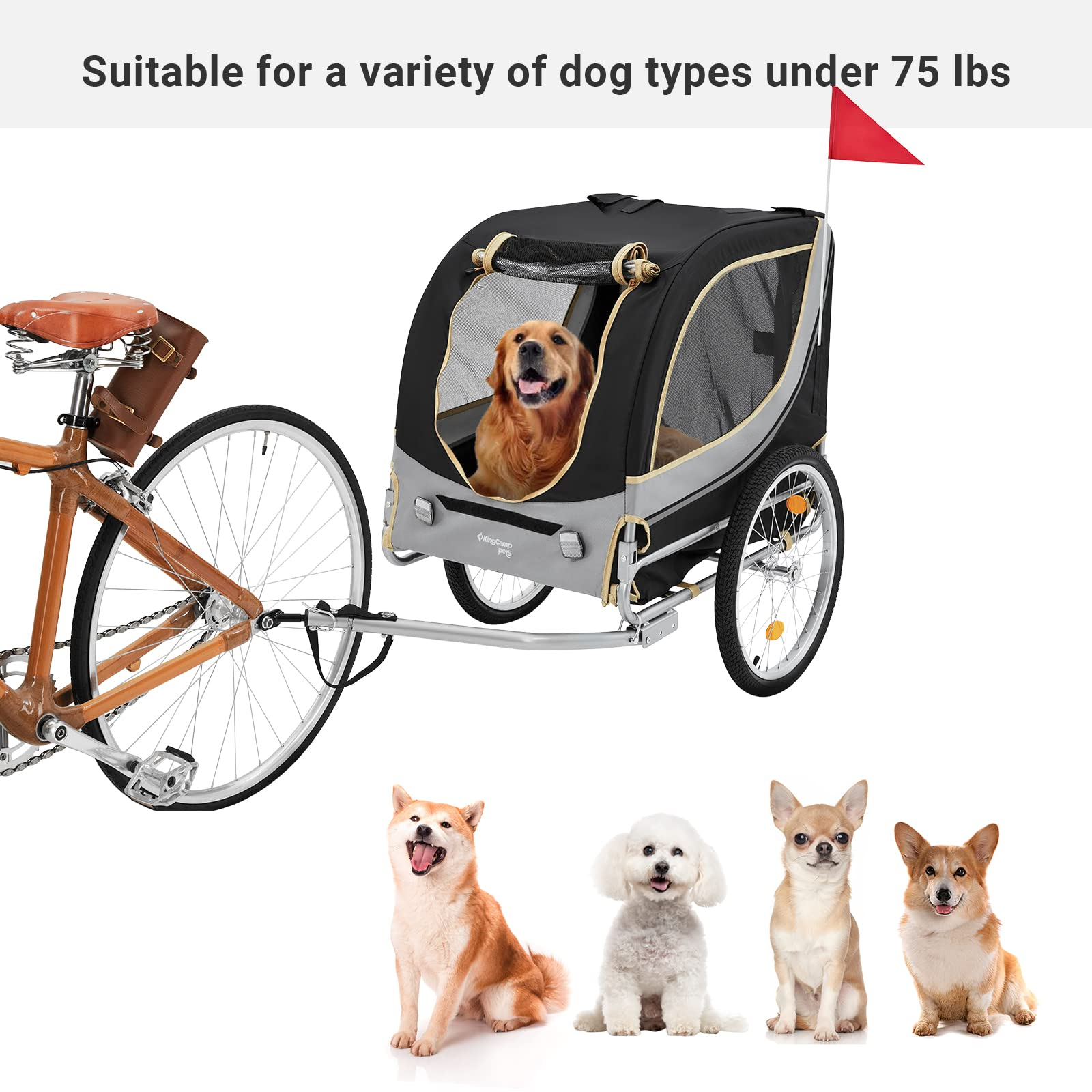 kingcamp-pet-bike-trailer-dog-carrier image 4