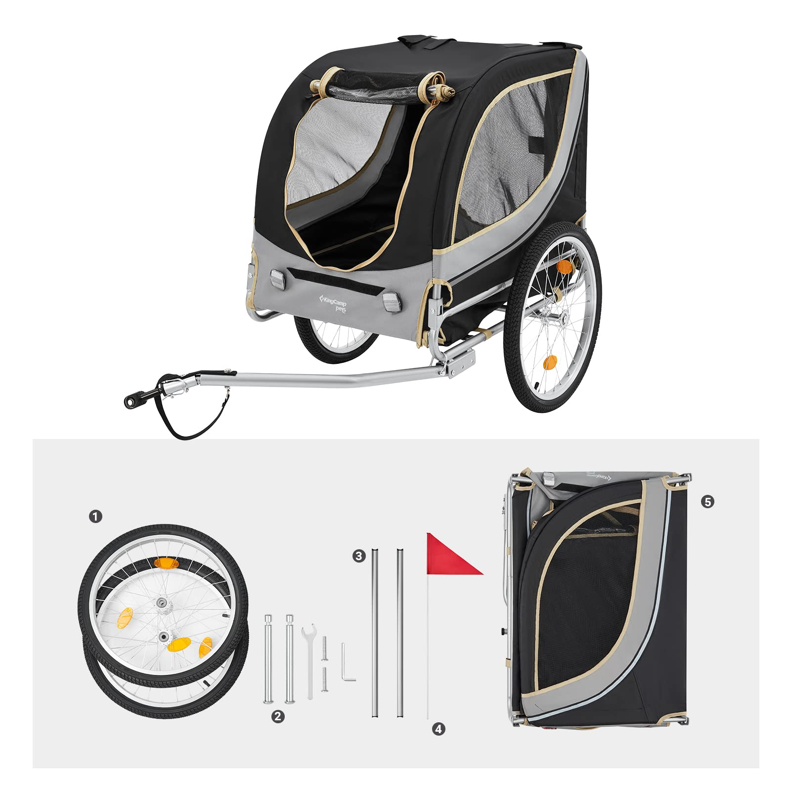 kingcamp-pet-bike-trailer-dog-carrier image 6