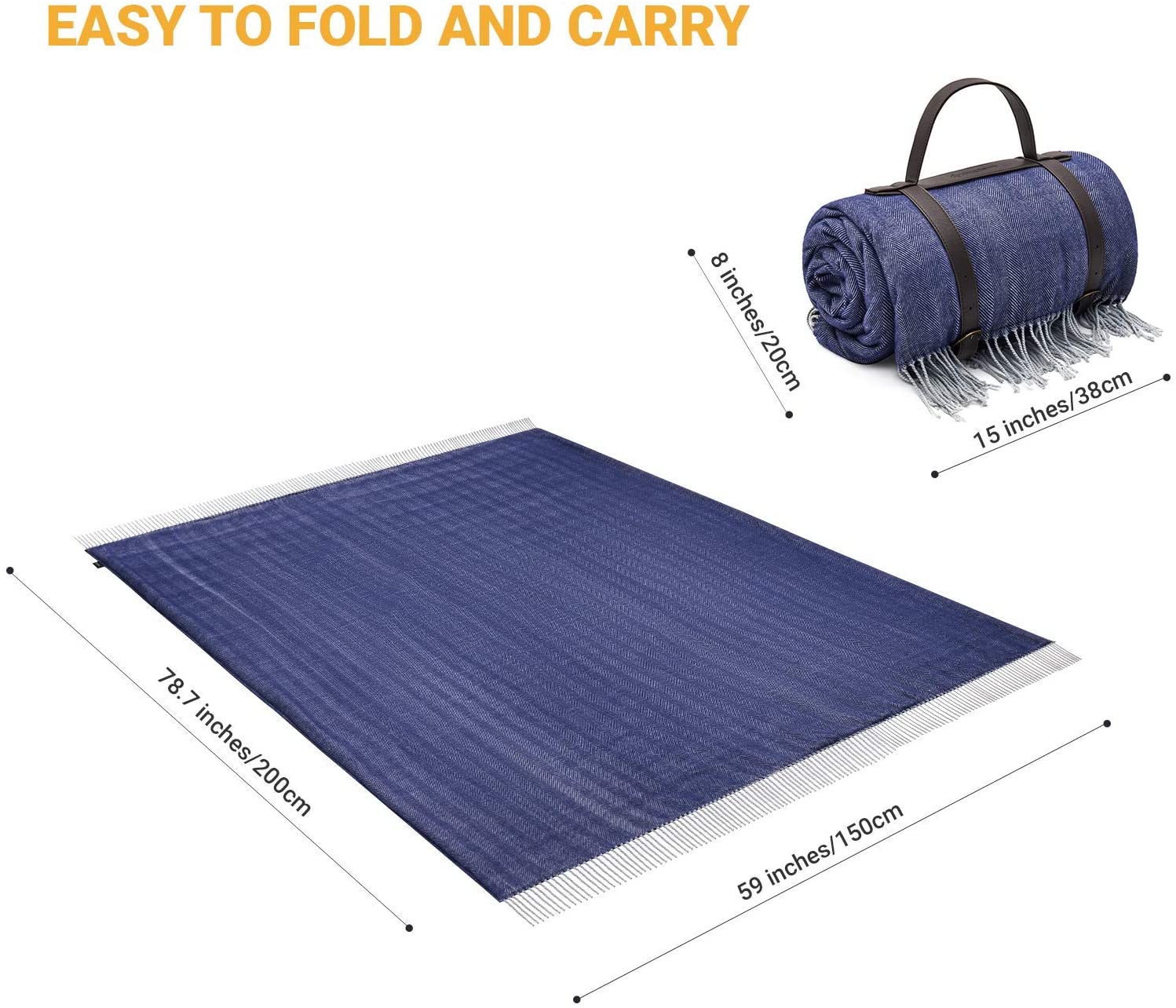 kingcamp-extra-large-outdoor-camping-blanket-3-layer-picnic-beach-blanket image 3