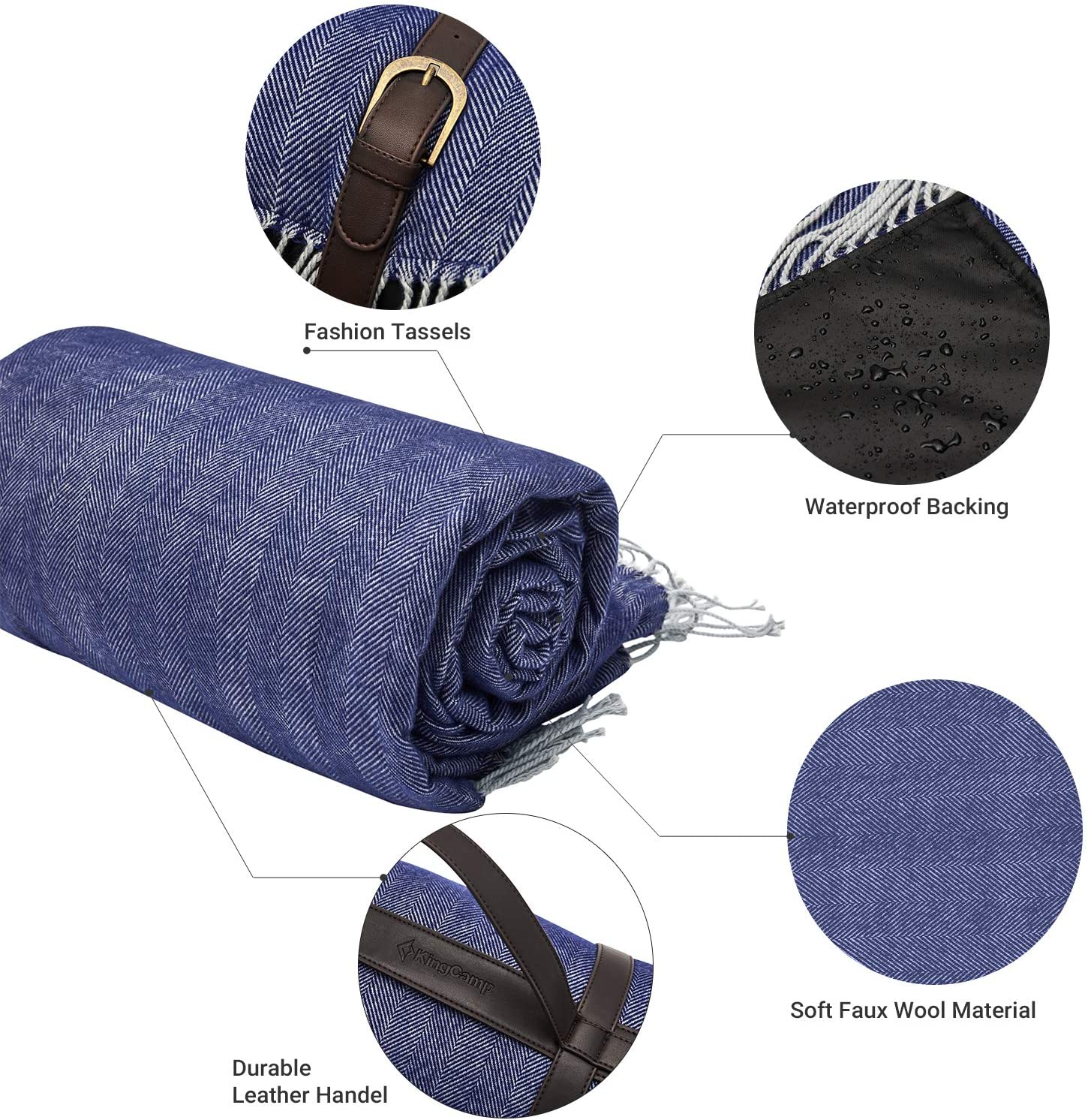 kingcamp-extra-large-outdoor-camping-blanket-3-layer-picnic-beach-blanket image 5