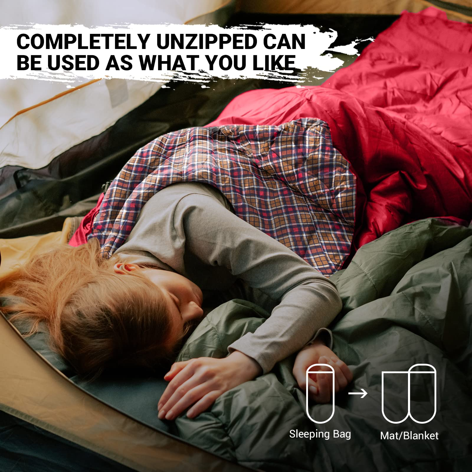 kingcamp-250g-filling-3-season-cotton-lining-wine-plus-size-sleeping-bag image 4