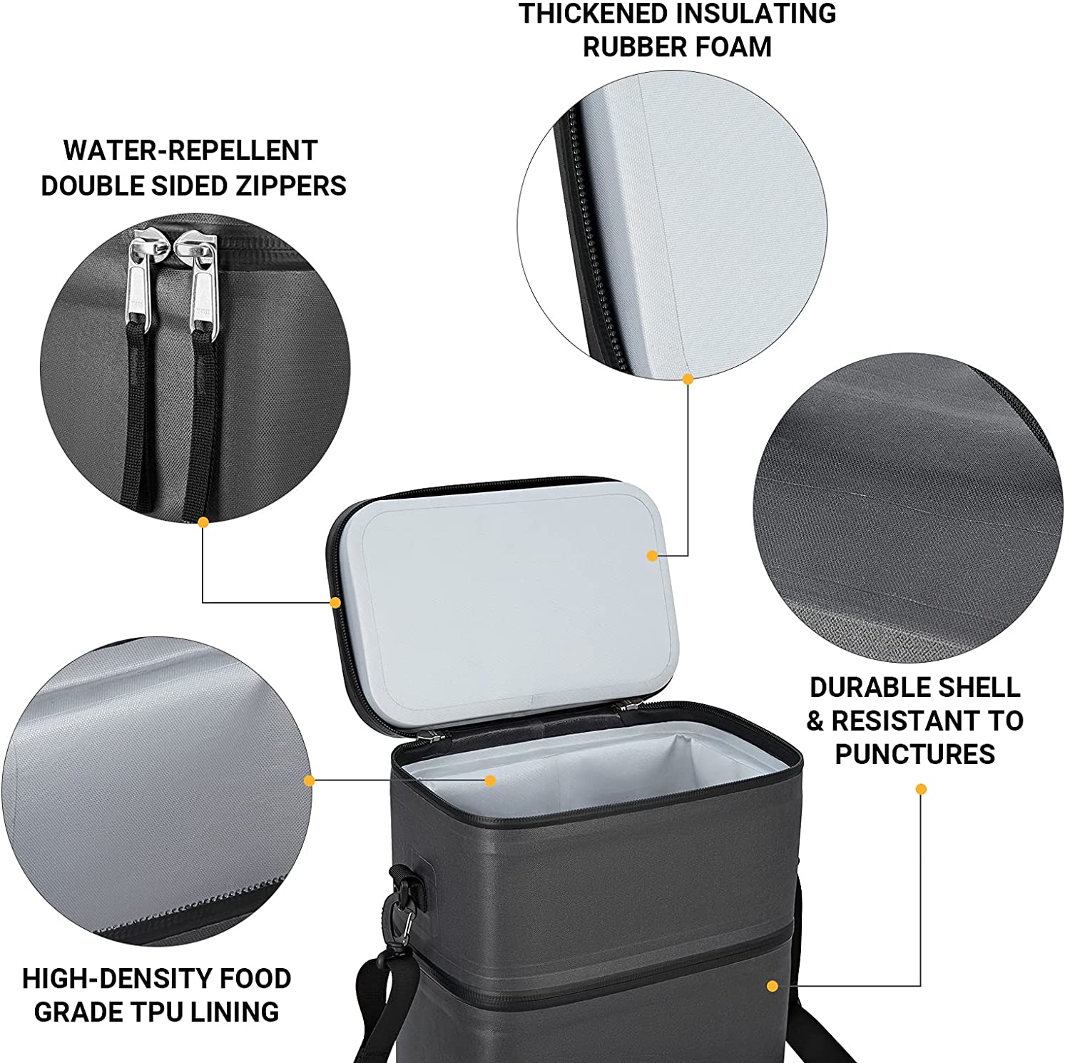 kingcamp-portable-16-cans-double-layer-cooler-bag-leakproof-insulated image 3