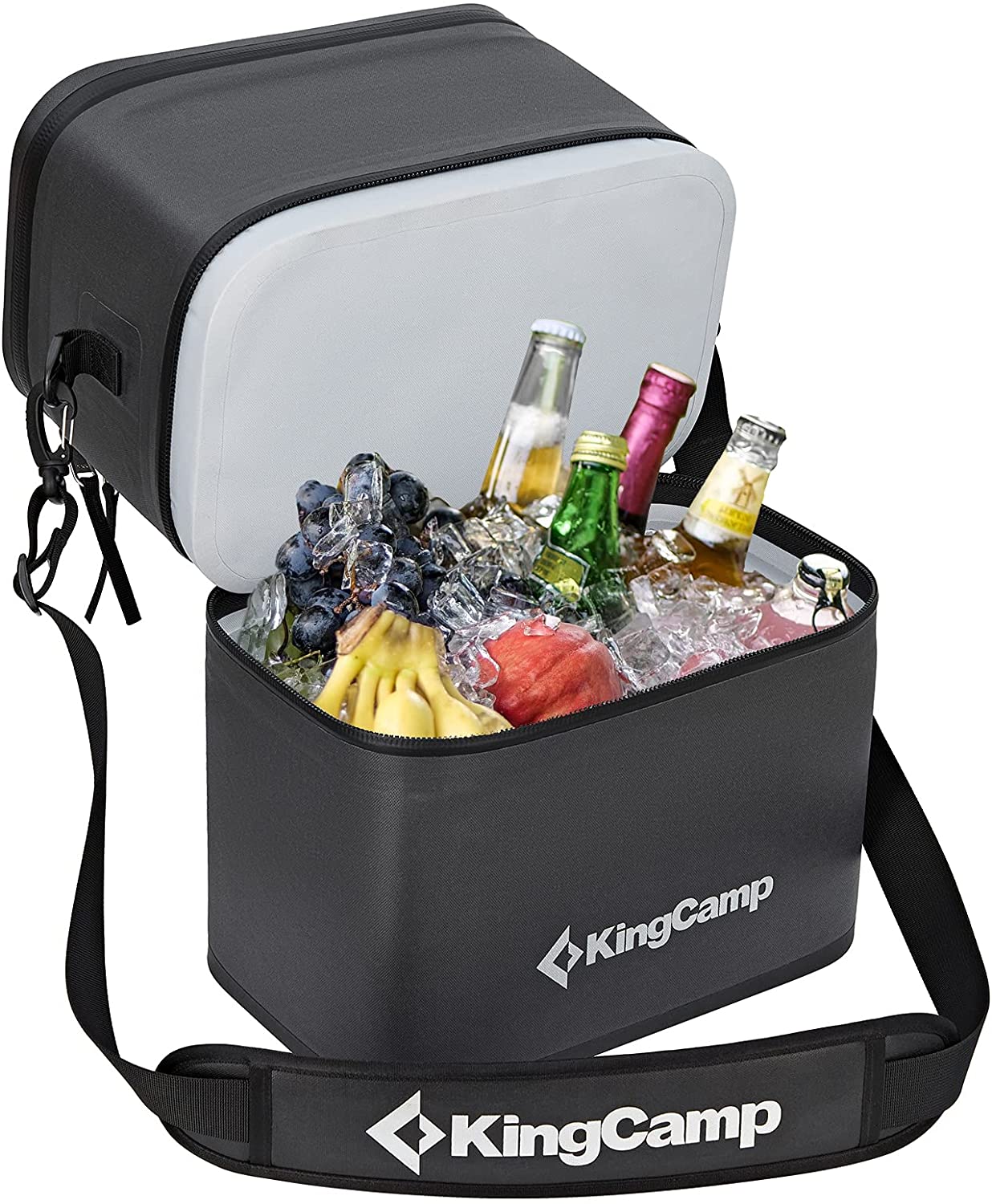 kingcamp-portable-16-cans-double-layer-cooler-bag-leakproof-insulated image 5