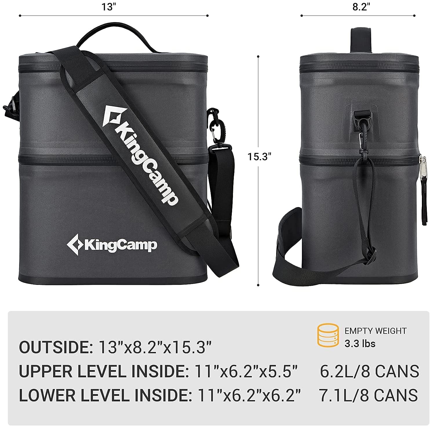 kingcamp-portable-16-cans-double-layer-cooler-bag-leakproof-insulated image 6