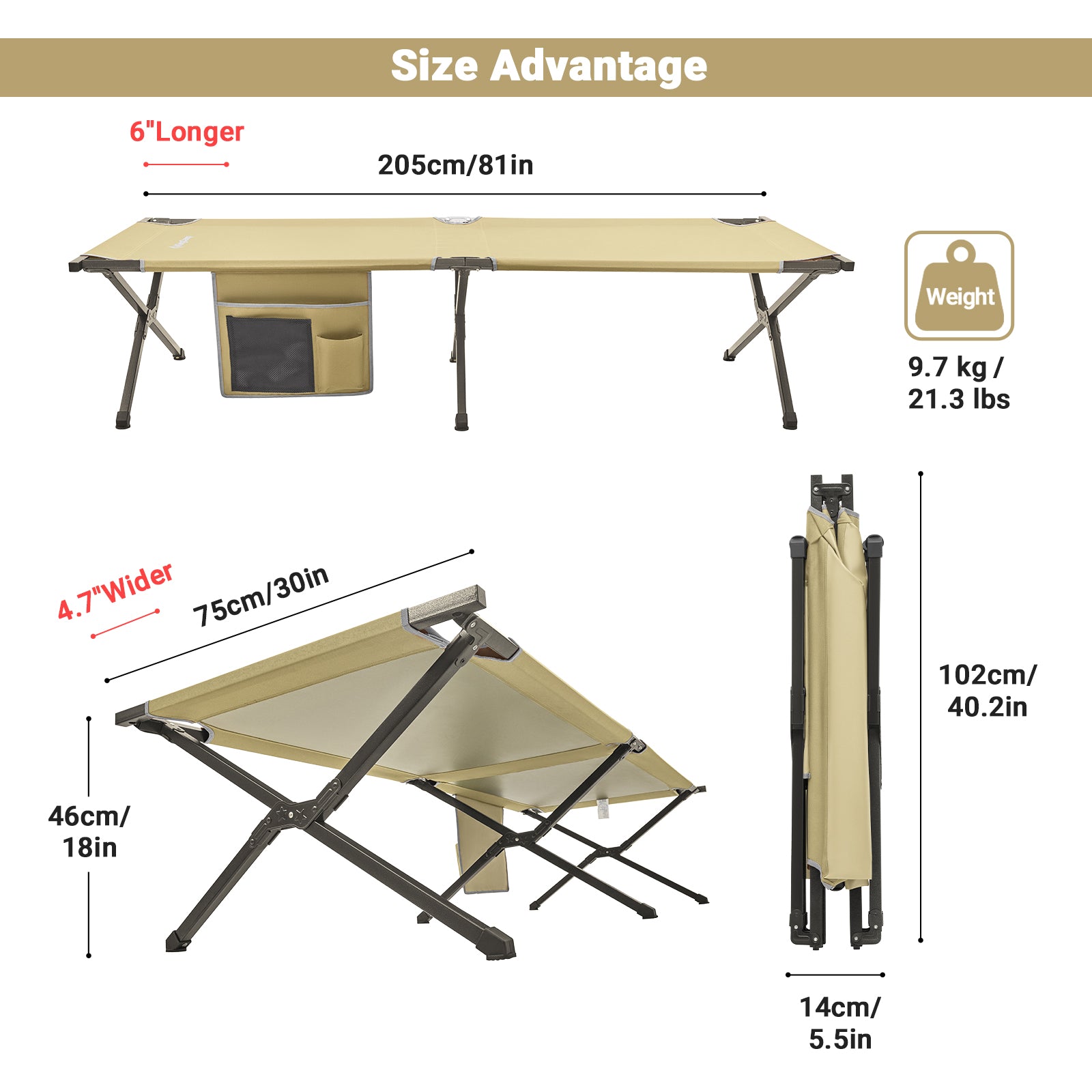 kingcamp-portable-camping-heavy-duty-cot-extra-long-supports-500-lbs image 4
