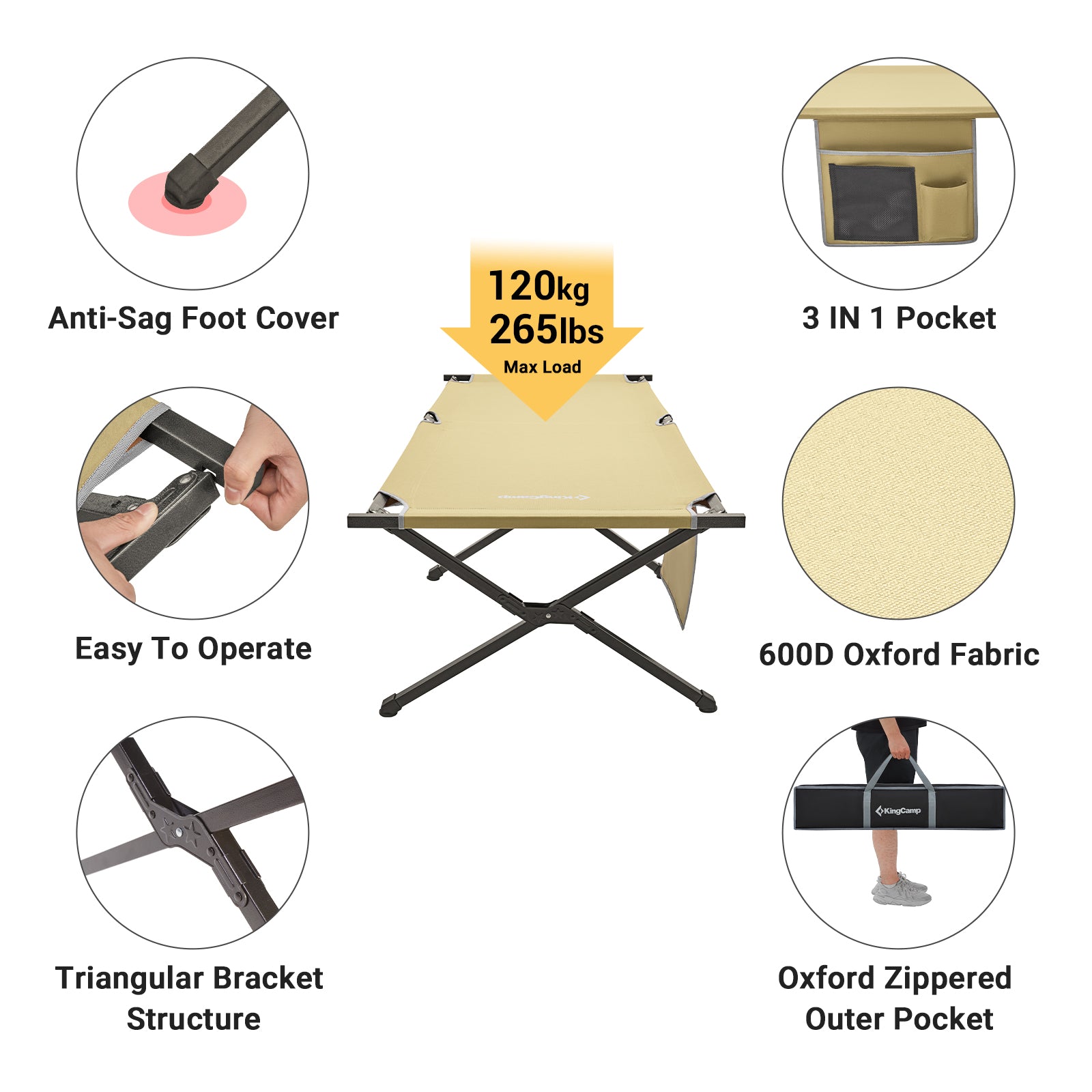 kingcamp-portable-camping-heavy-duty-cot-extra-long-supports-500-lbs image 6