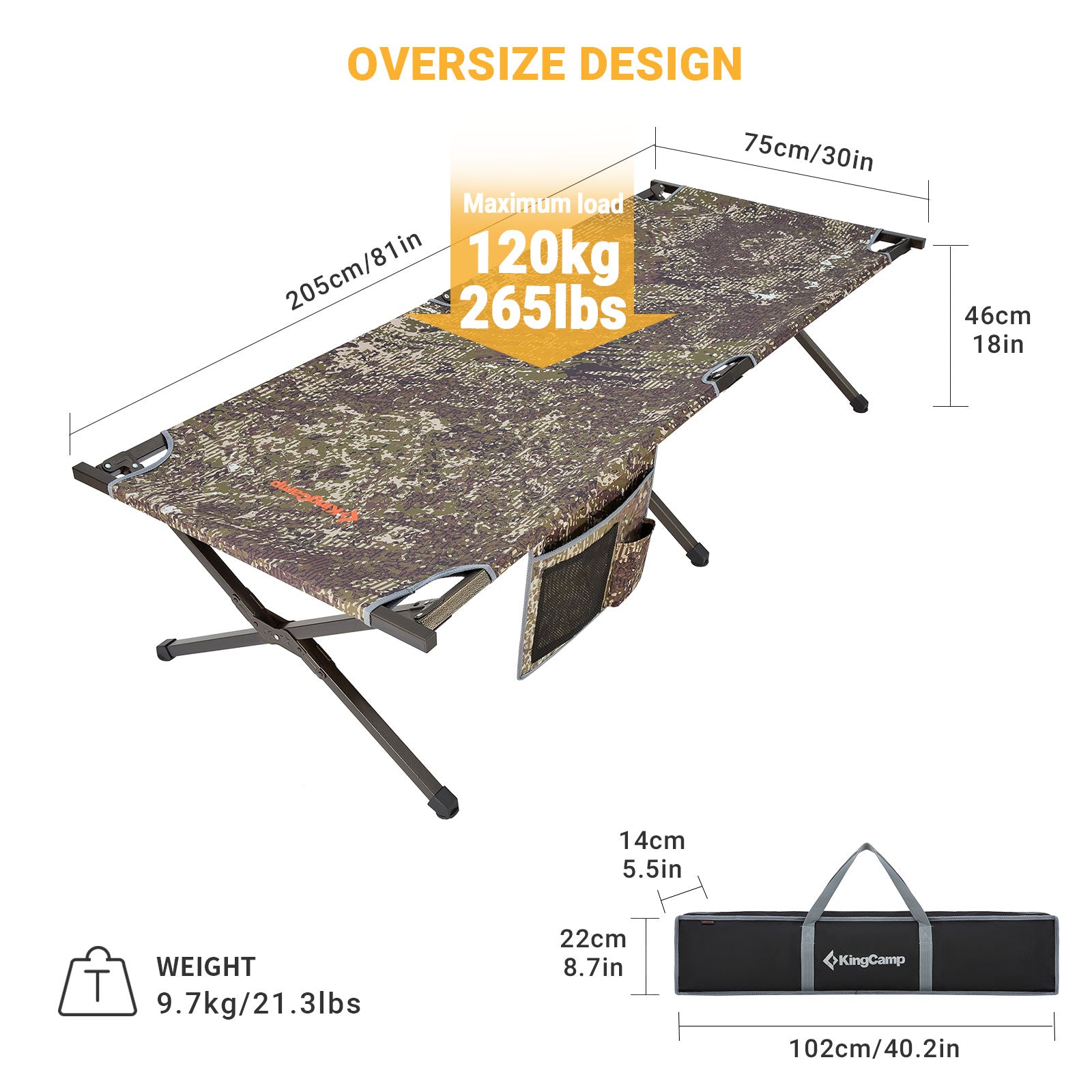 kingcamp-portable-heavy-duty-cot-folding-camp-bed image 2