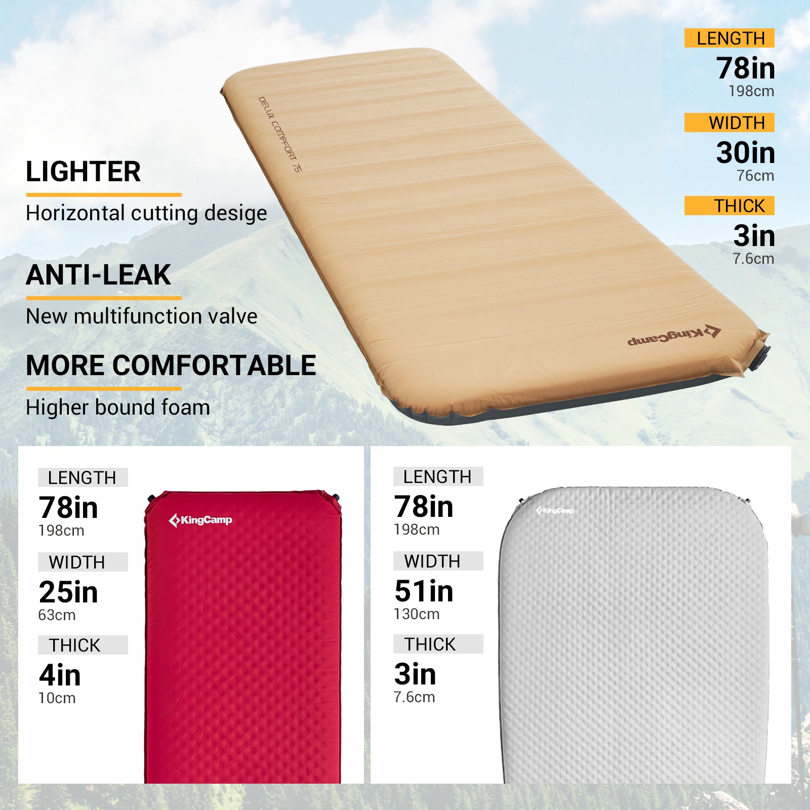 kingcamp-single-self-inflating-sleeping-pad image 3
