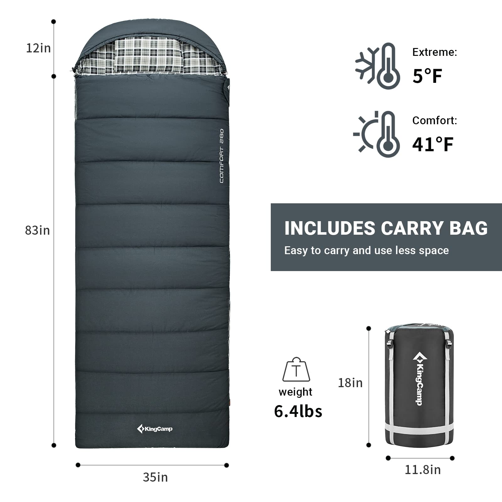 kingcamp-sports-hunter-sleeping-bag-single-or-double-3-season-synthetic-for-camp image 3