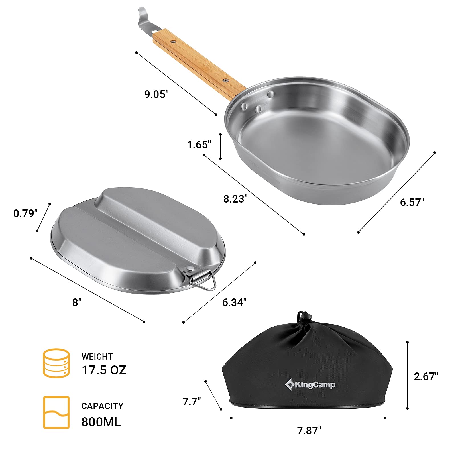kingcamp-stainless-steel-portable-food-container-mess-kit image 2