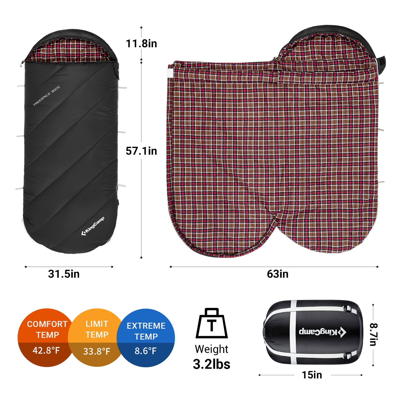 kingcamp-youth-extra-wide-sleeping-bag image 6