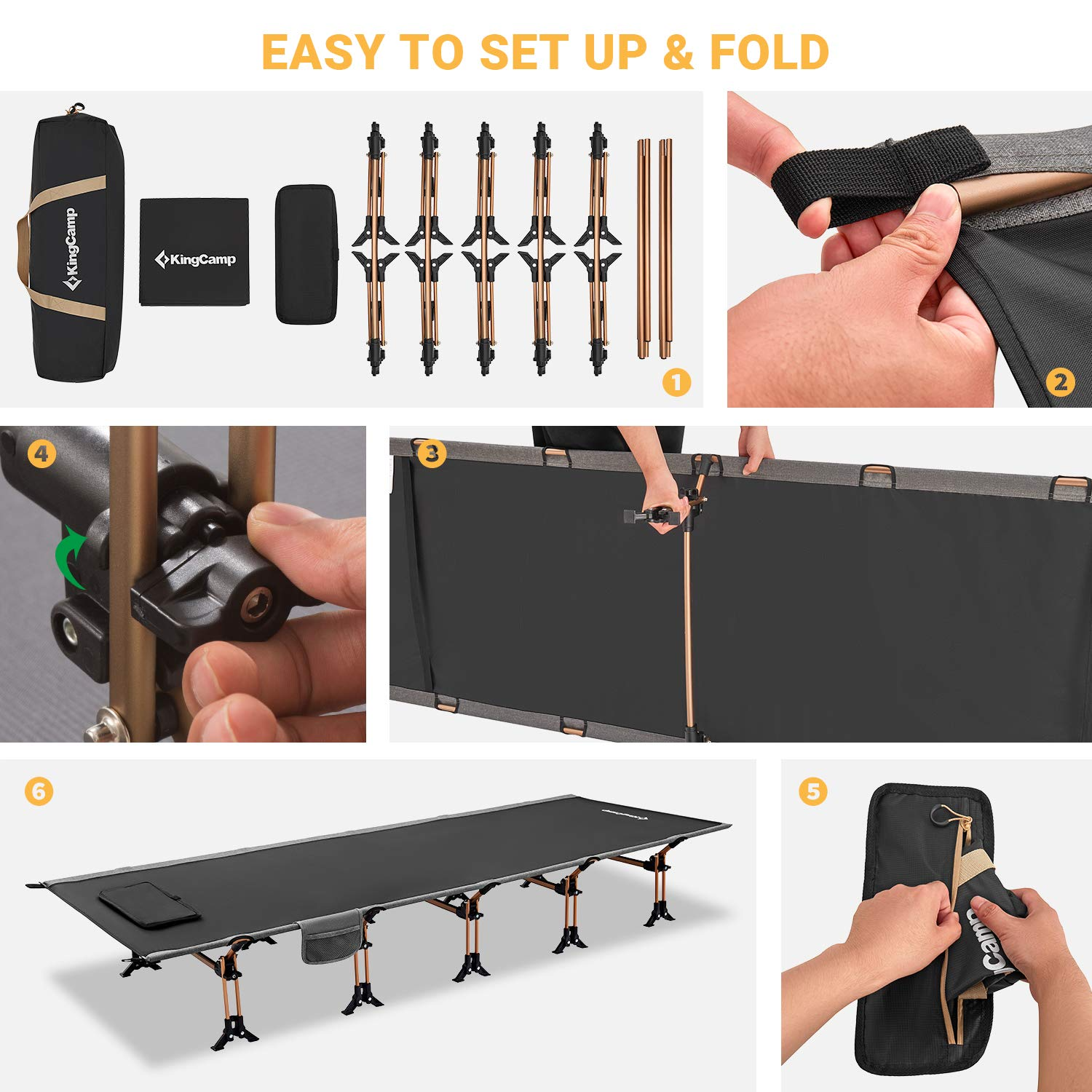 kingcamp-compact-folding-camping-cot-with-250kg-capacity image 7