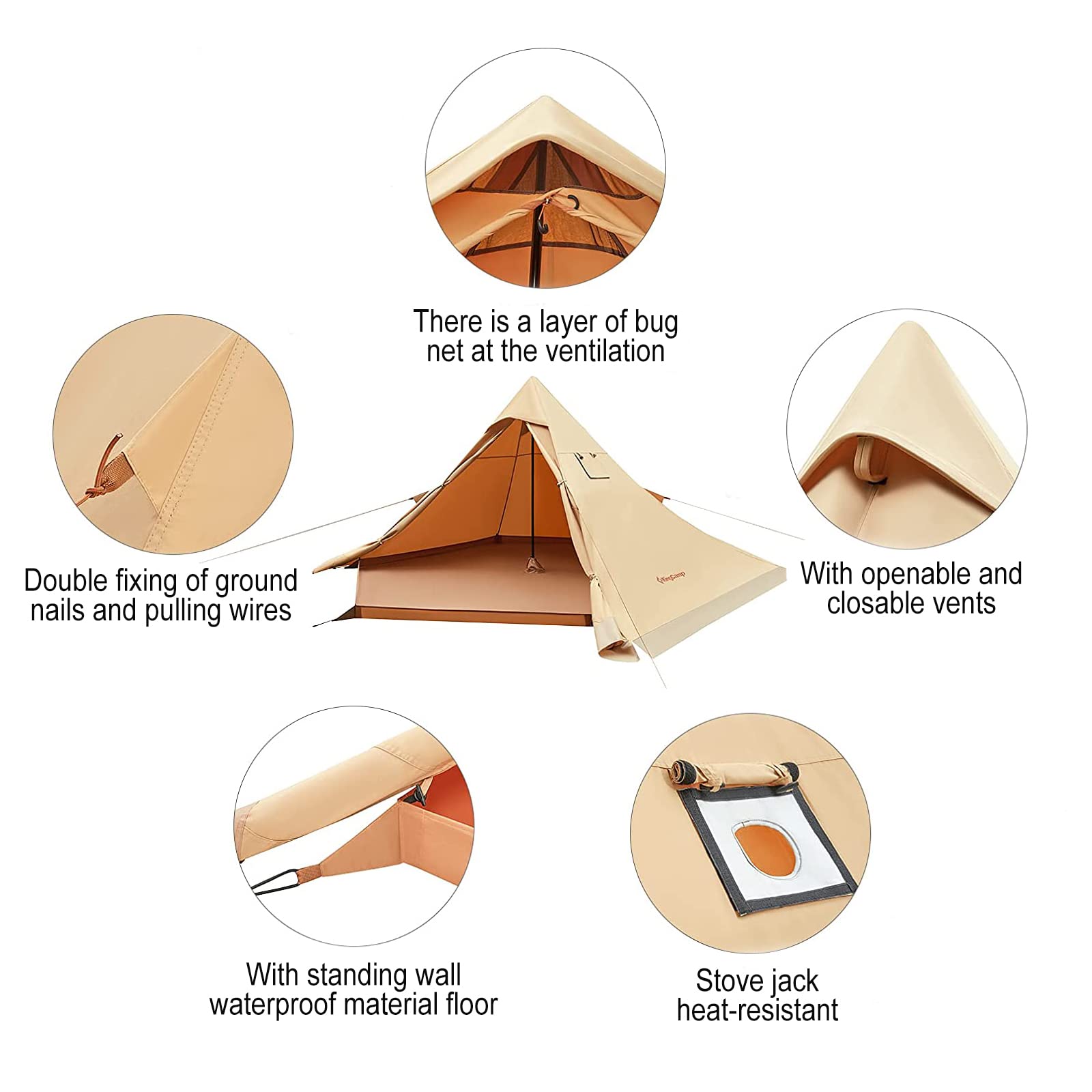kingcamp-torino-4-season-waterproof-tipi-tent-with-stove-jack-1-2-person-hot-ten image 4