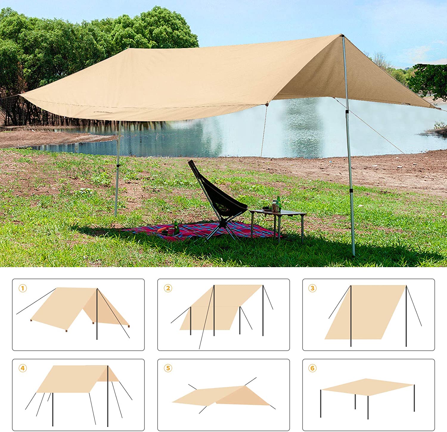 kingcamp-waterproof-ultra-lightweight-tent-tarp-with-upf-50-1-person image 6