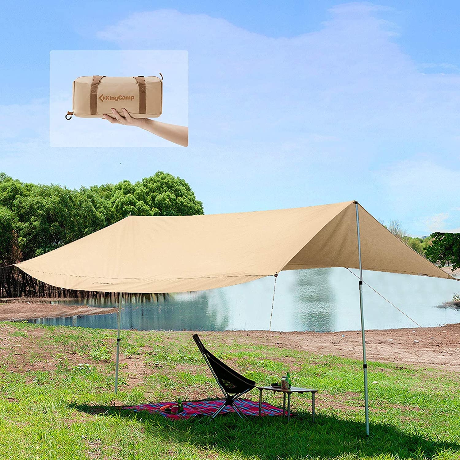 kingcamp-waterproof-ultra-lightweight-tent-tarp-with-upf-50-1-person image 5