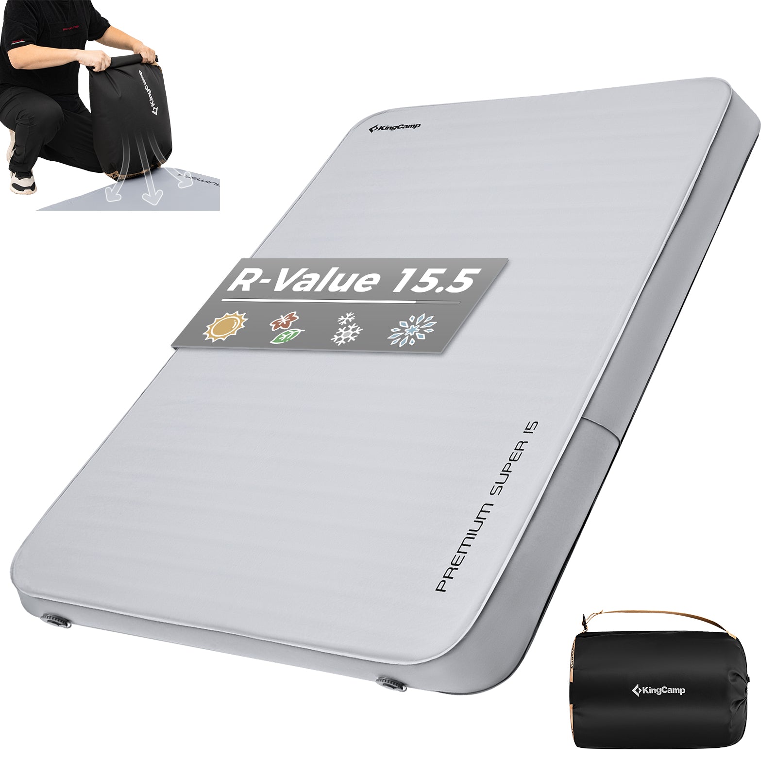 kingcamp-premium-super-15-self-inflating-camping-sleeping-pad image 1