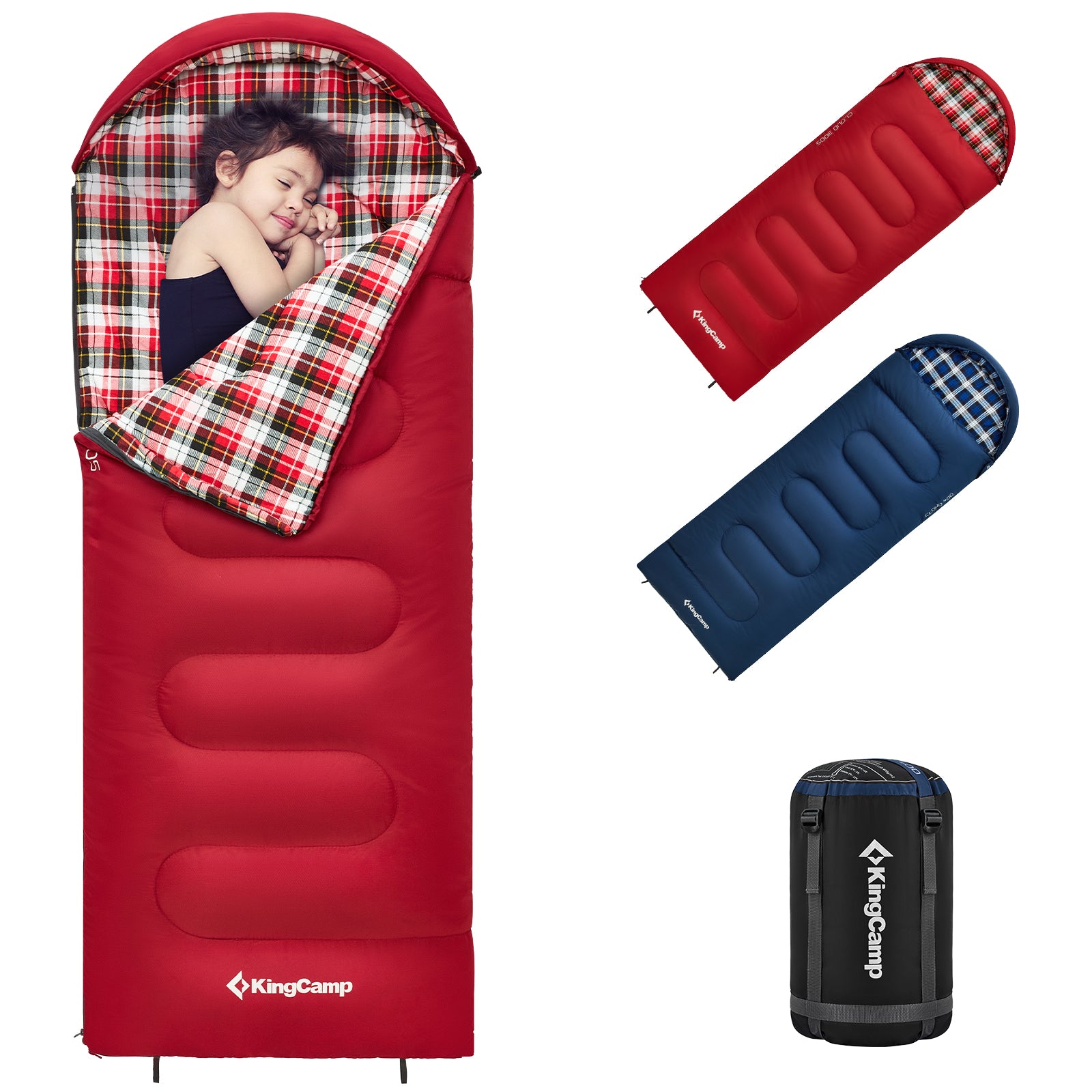kingcamp-cloudy-300s-kids-sleeping-bag-envelope-with-hood image 2