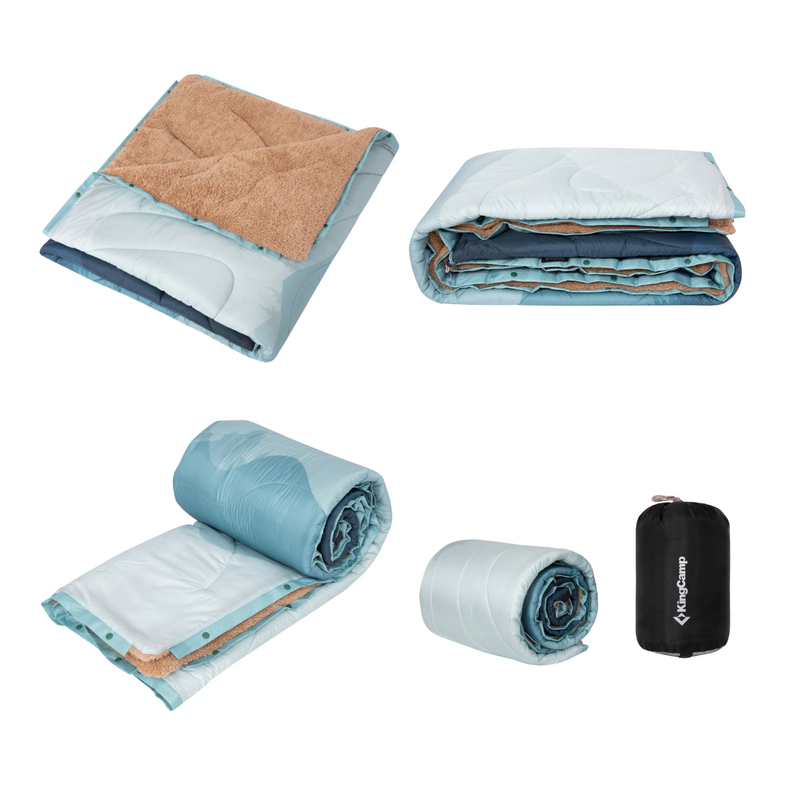kingcamp-printed-sherpa-fleece-camping-blanket-bohemian-style-double-layer-warmt image 8